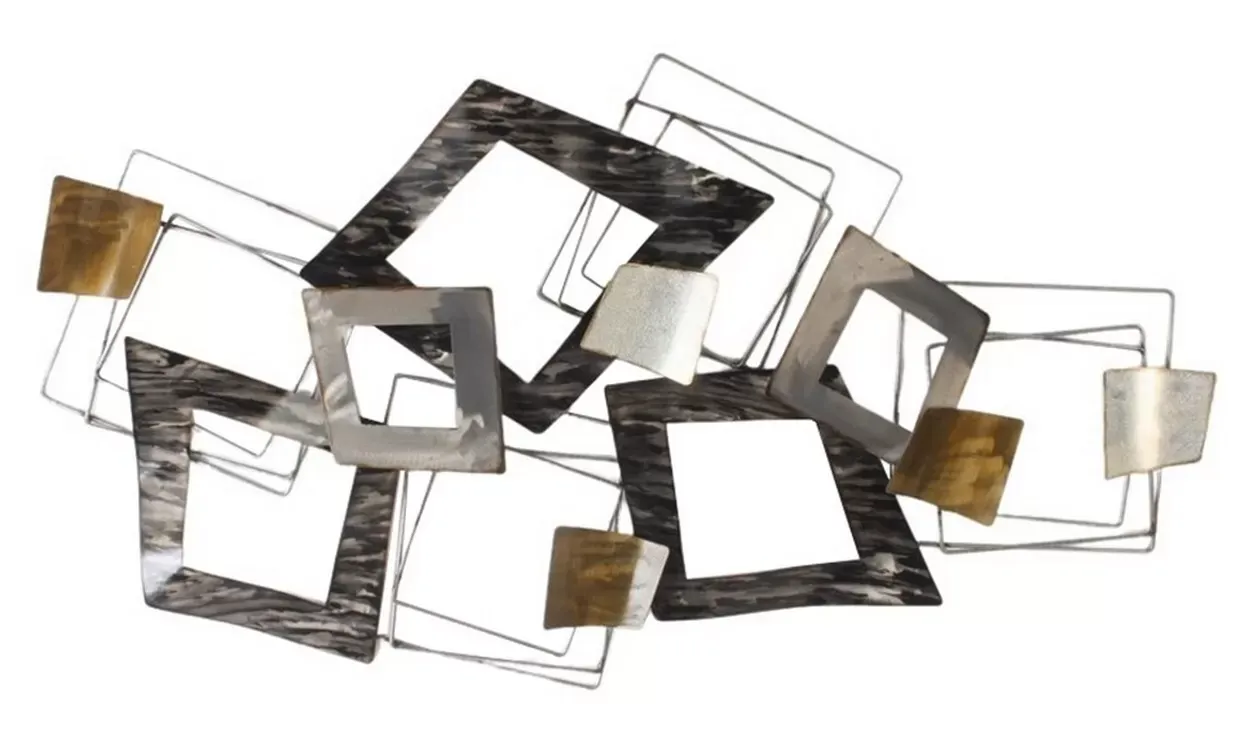 Décoration murale en métal losange destructuré 113x61x5