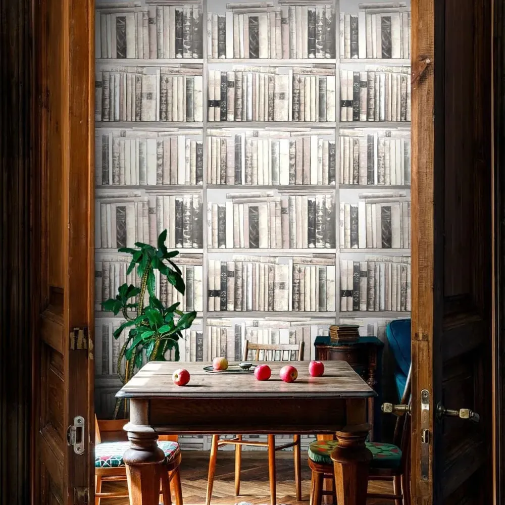 Papier Peint Livres Blancs,papier écologique fin,200x280cm,8 feuilles