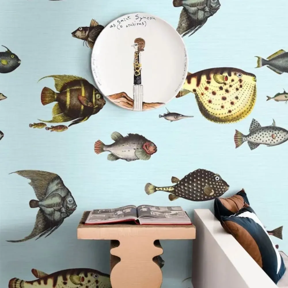 Papier Peint Poissons,papier écologique fin,200x280cm,8 feuilles