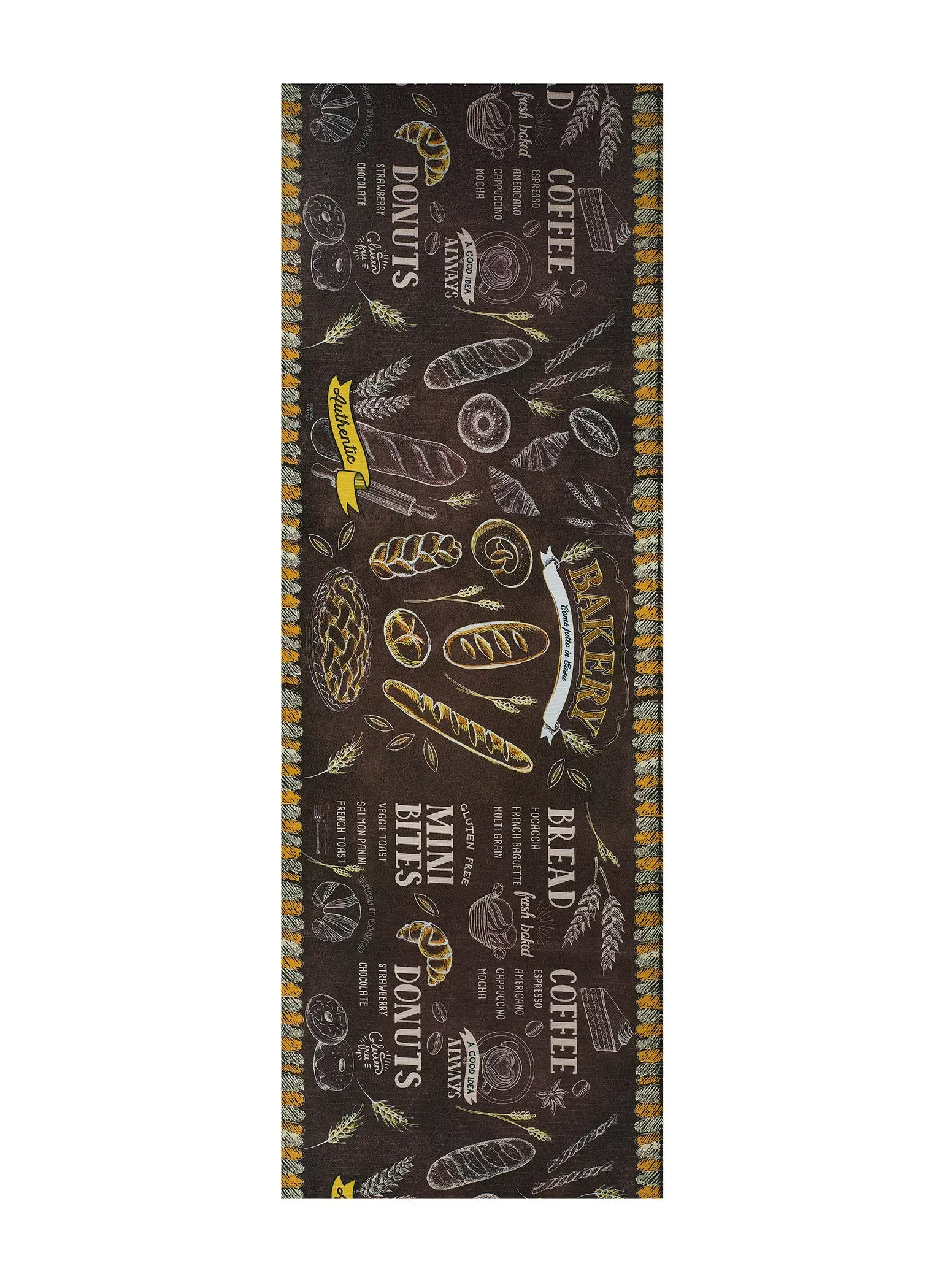 Tapis de cuisine lavable repas multicolore 52x200 cm