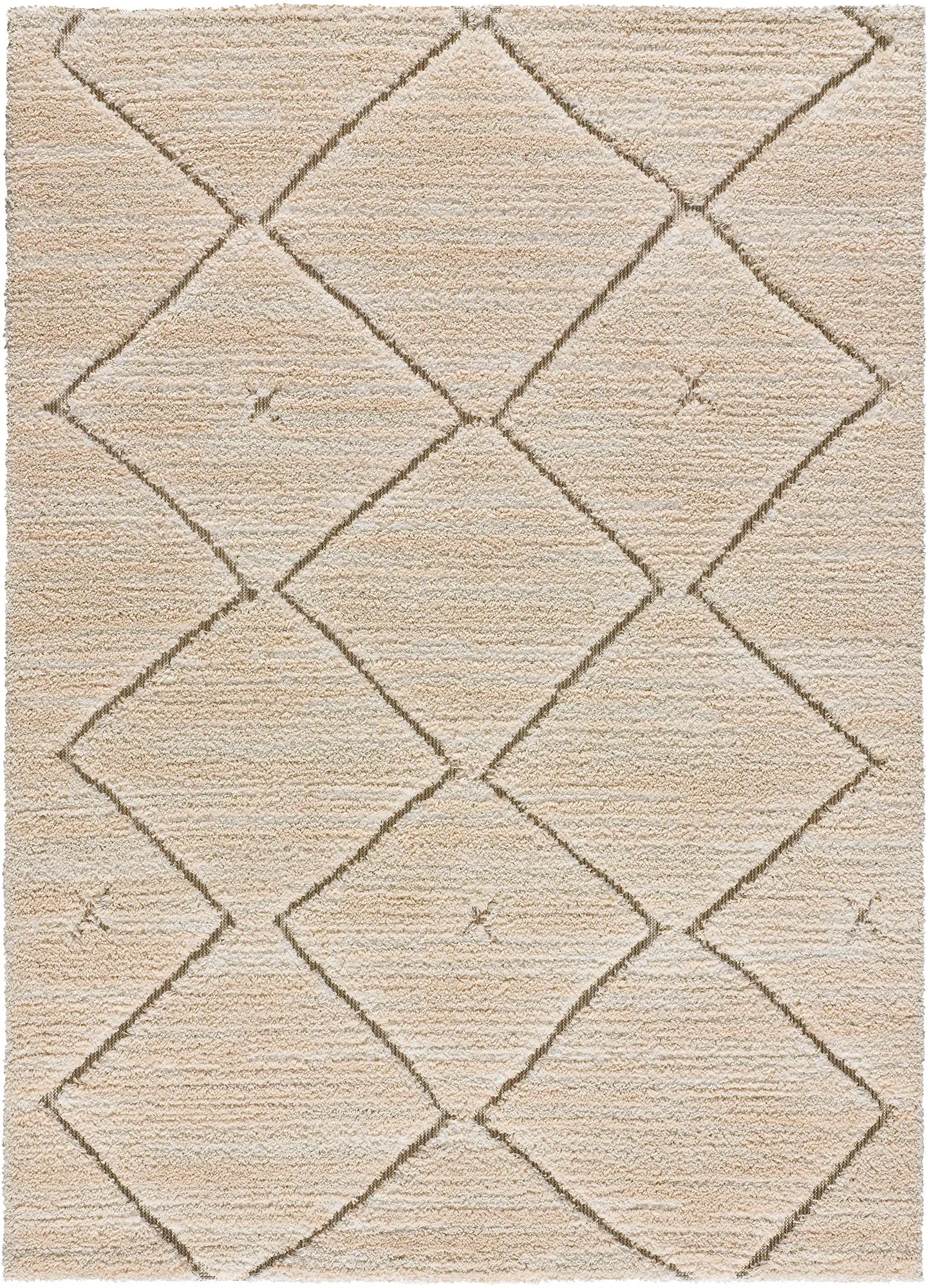 Tapis shaggy ethnique beige 80x150 cm
