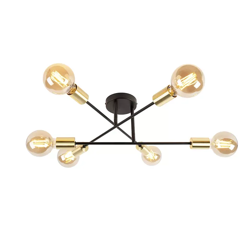 Plafonnier en acier doré