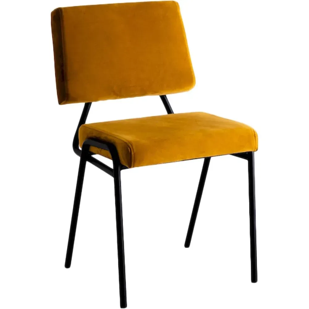 Chaise Tissu Jaune H. assise 50 cm rembourré