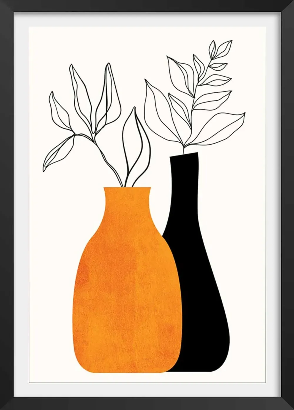 Affiche fleurs plante avec cadre noir 40x60  cm