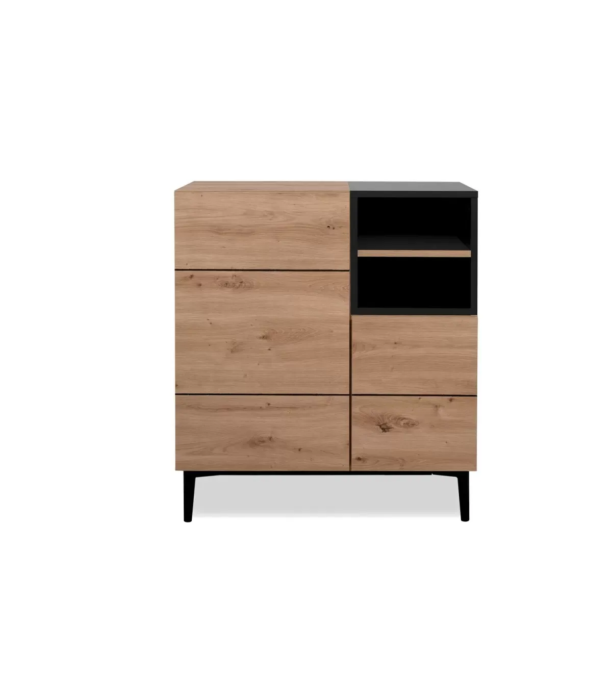 Buffet Haut 2 Portes 2 Niches L80 cm - Décor bois