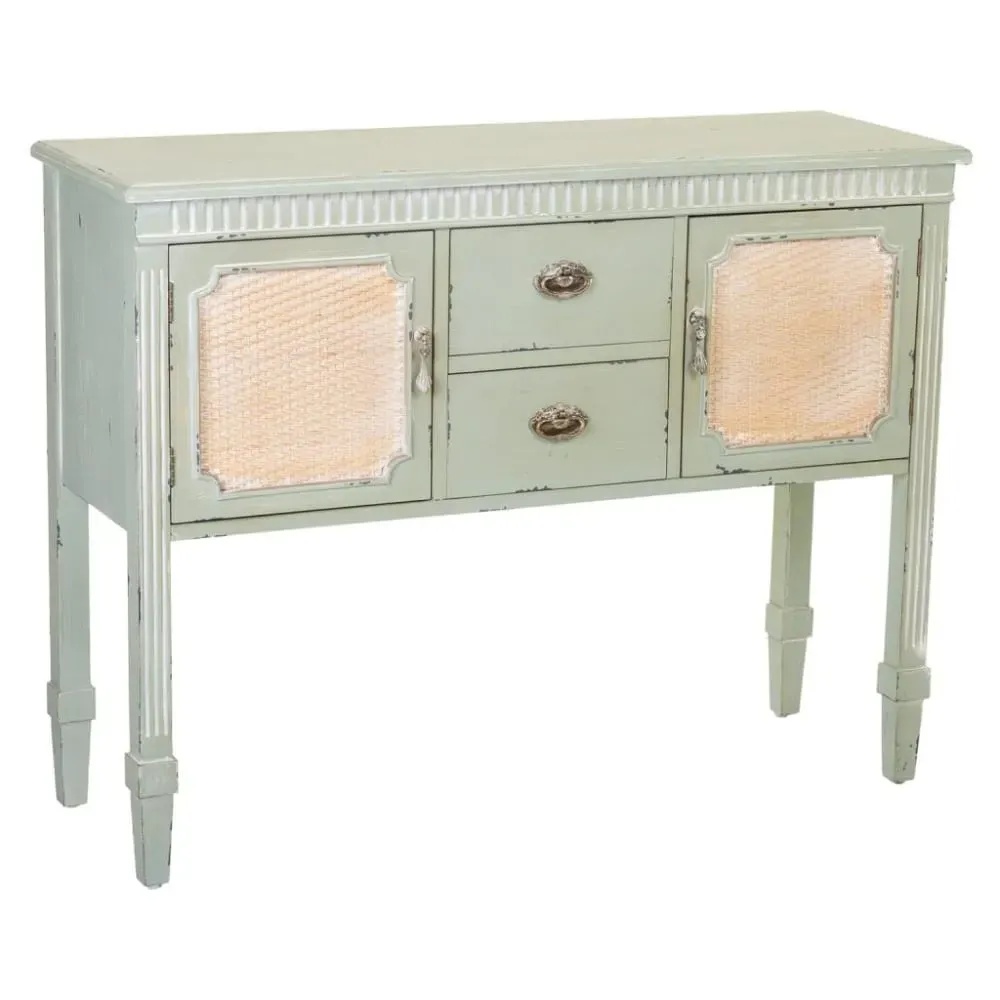 Buffet en bois vert 108x36x82h