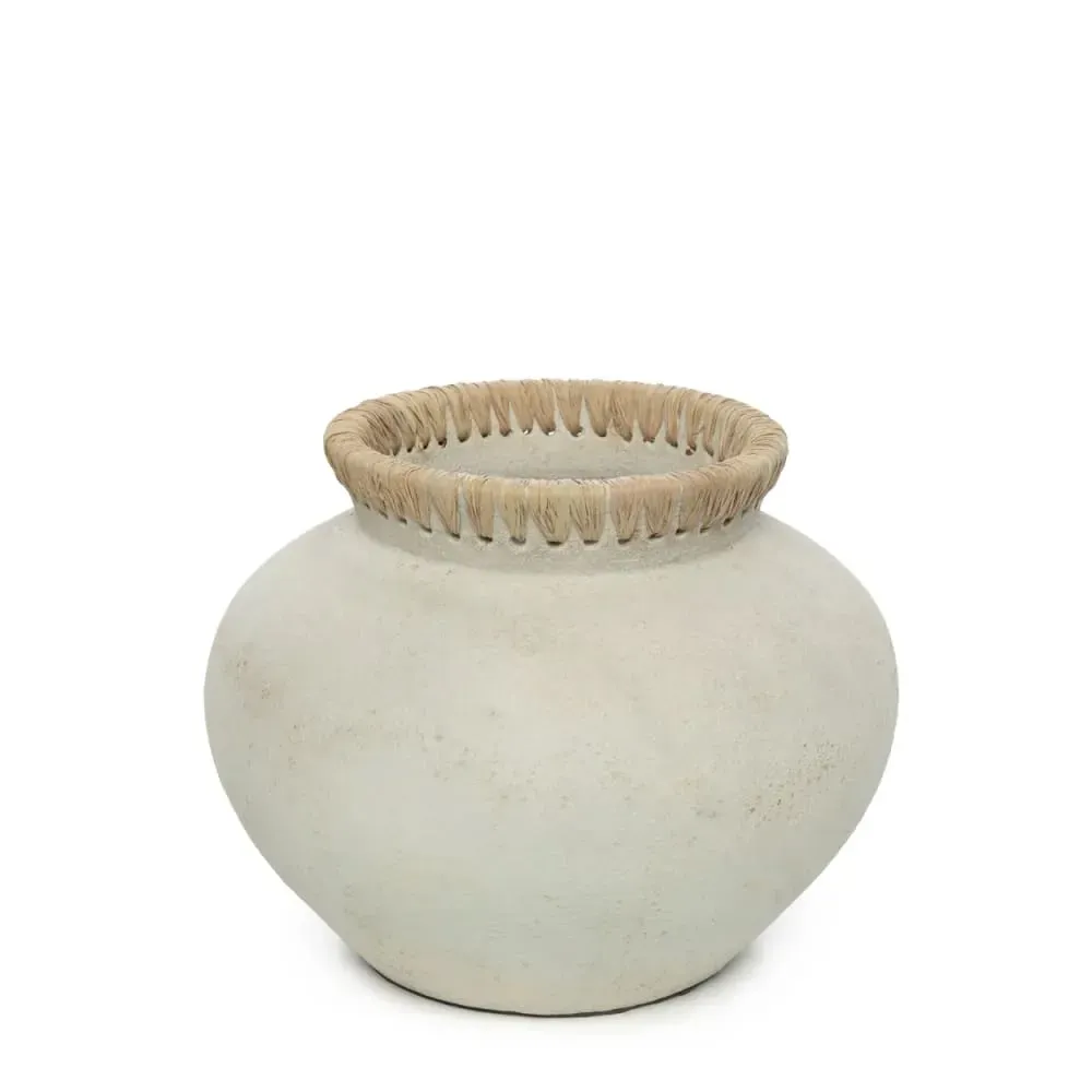 Vase en terre cuite gris naturel h23