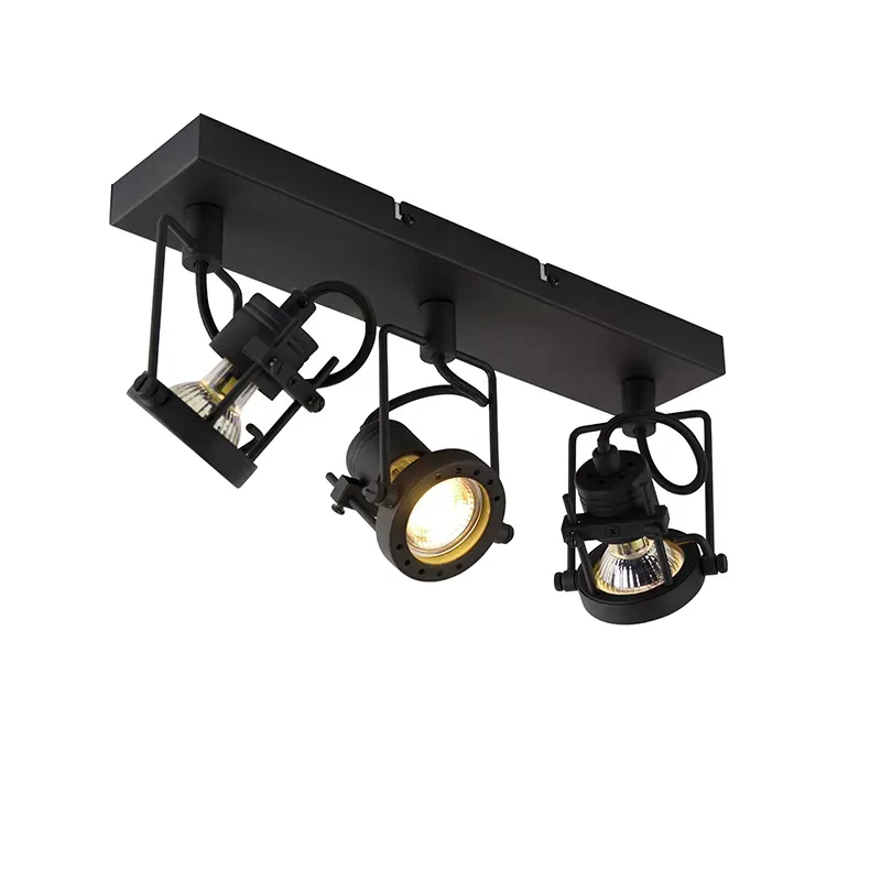 Spot industriel noir 3 lumières