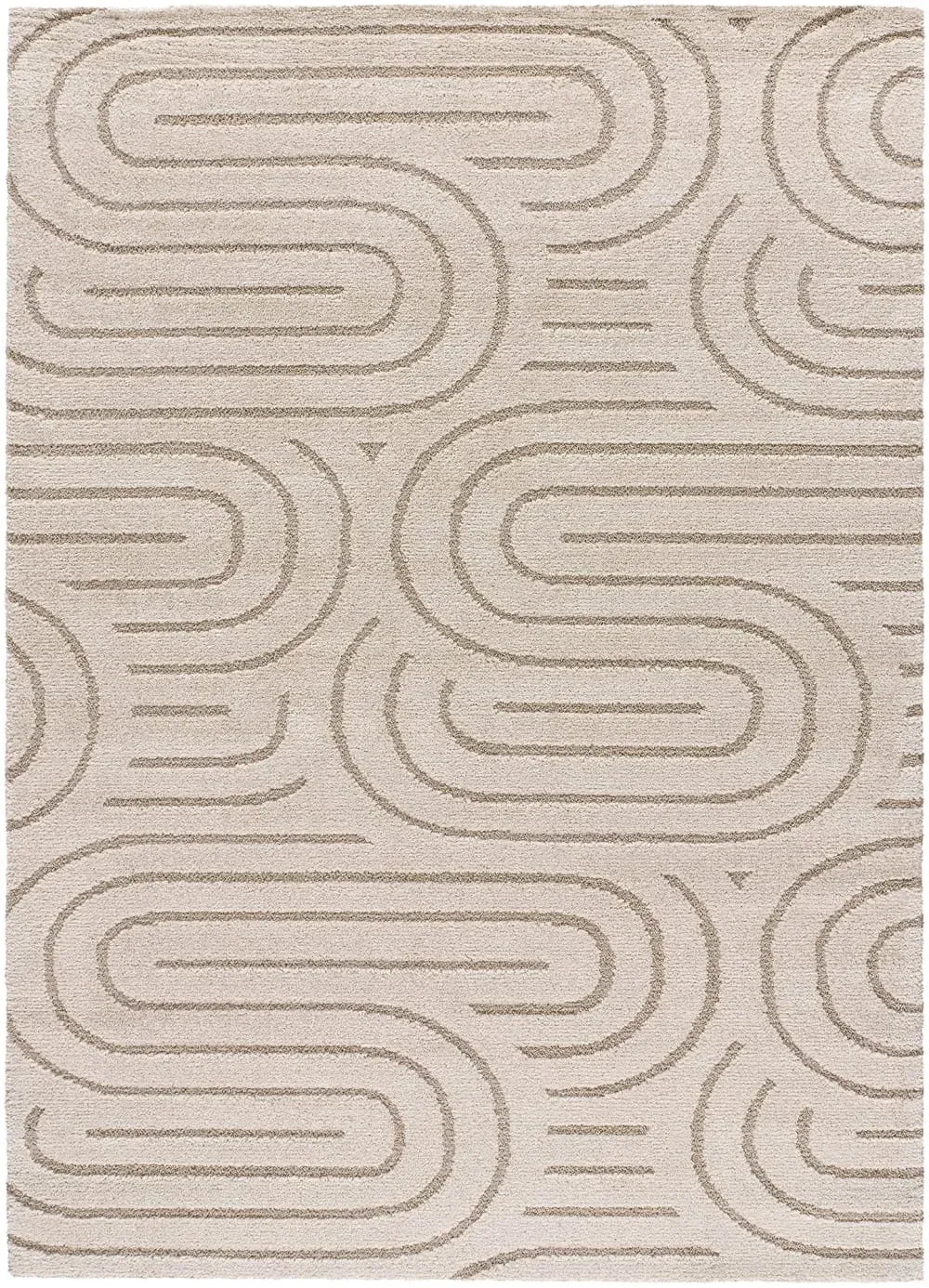 Tapis à relief scandinave blanc/beige 80x150 cm