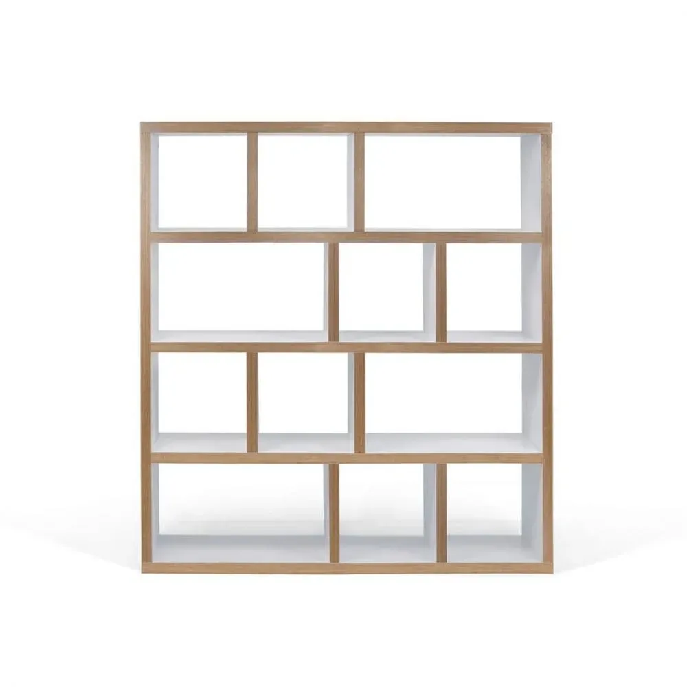 Bibliothèque blanc laqué et multiplis H159