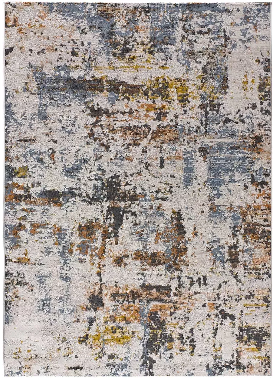 Tapis abstrait beige/rouille/bleu 154x230 cm