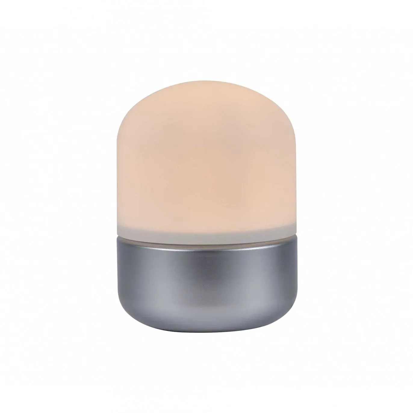 Lampe tactile en verre opaque et métal argent