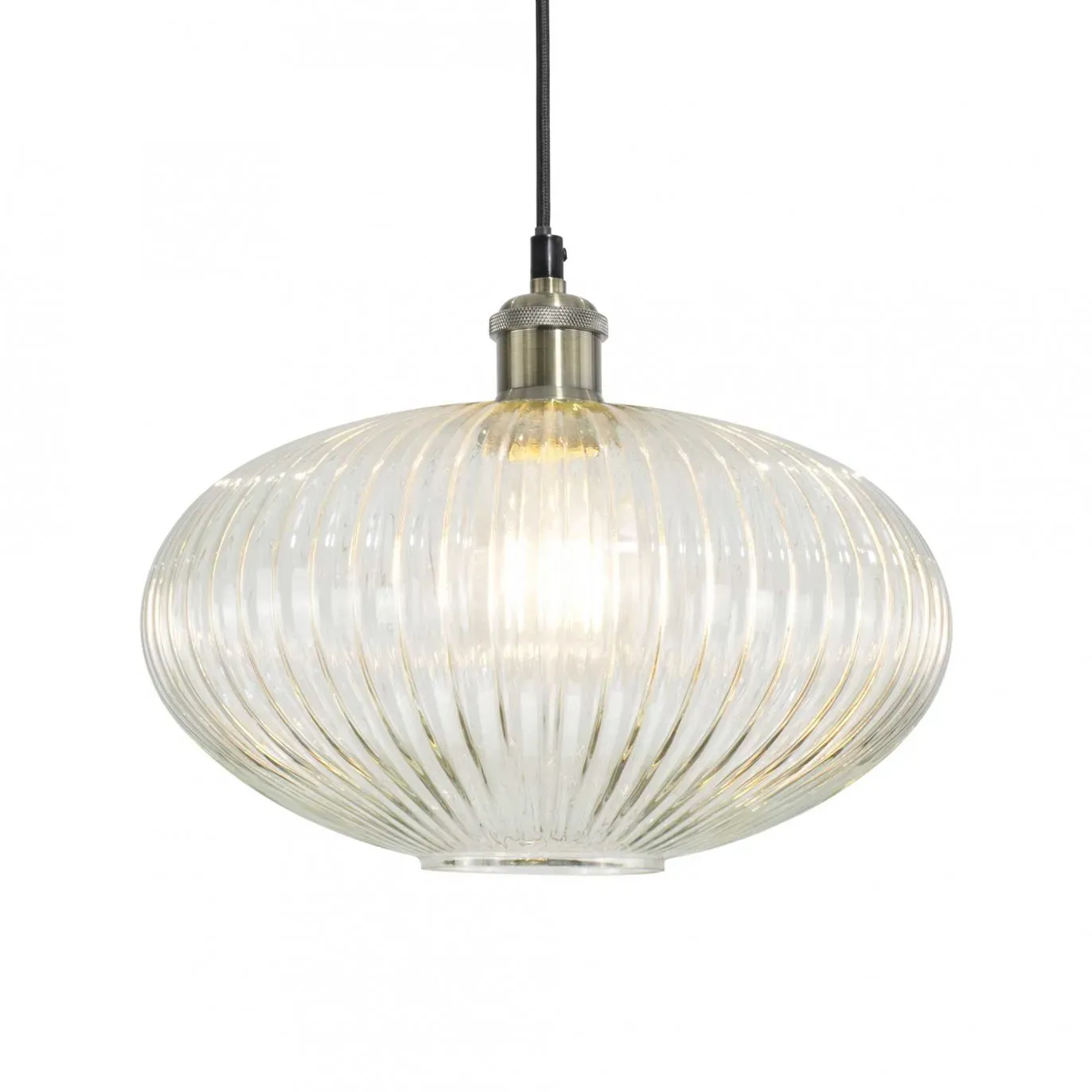 Suspension en verre strié transparent