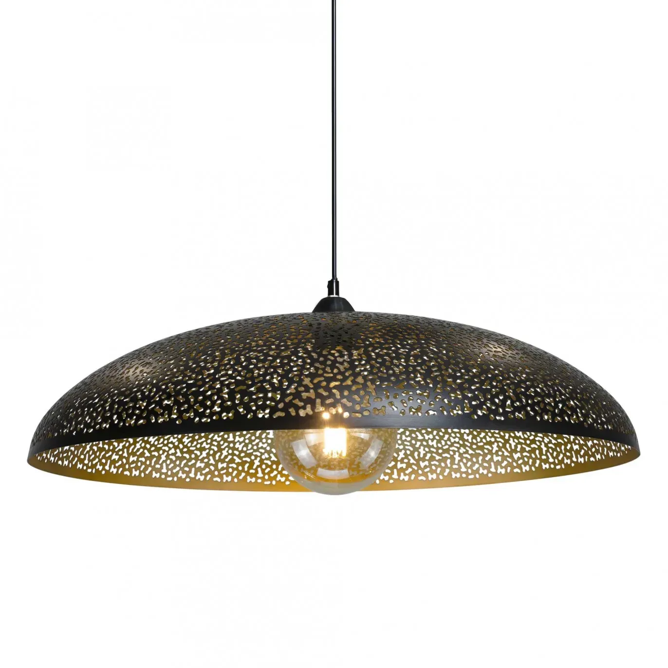 Suspension en métal perforé noir