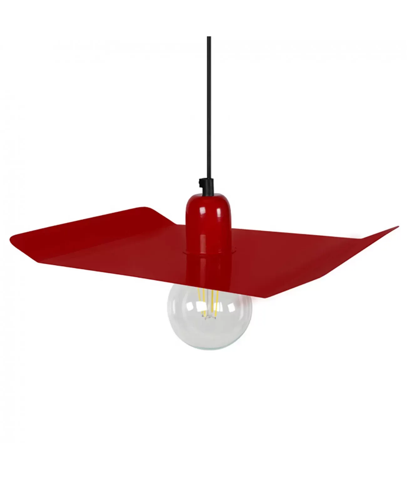 Suspension en tôle d'acier rouge