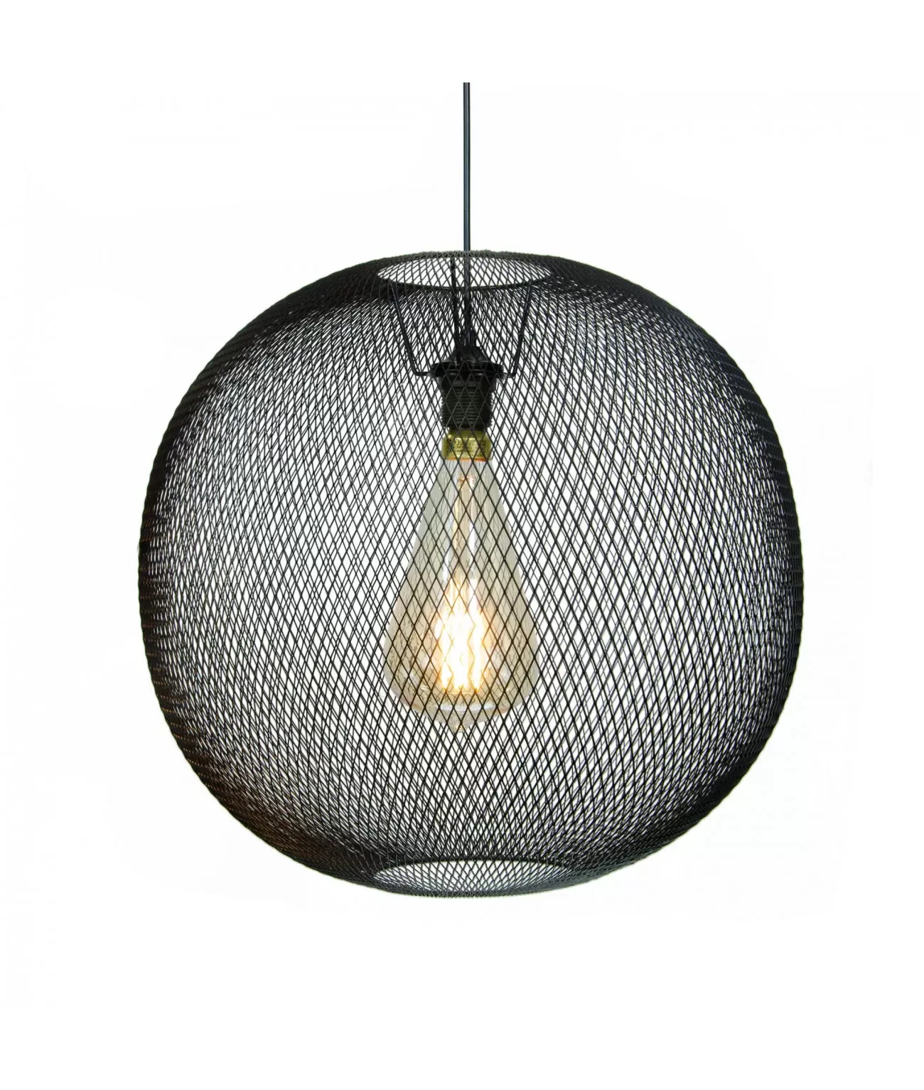 Suspension en métal grillagé noir