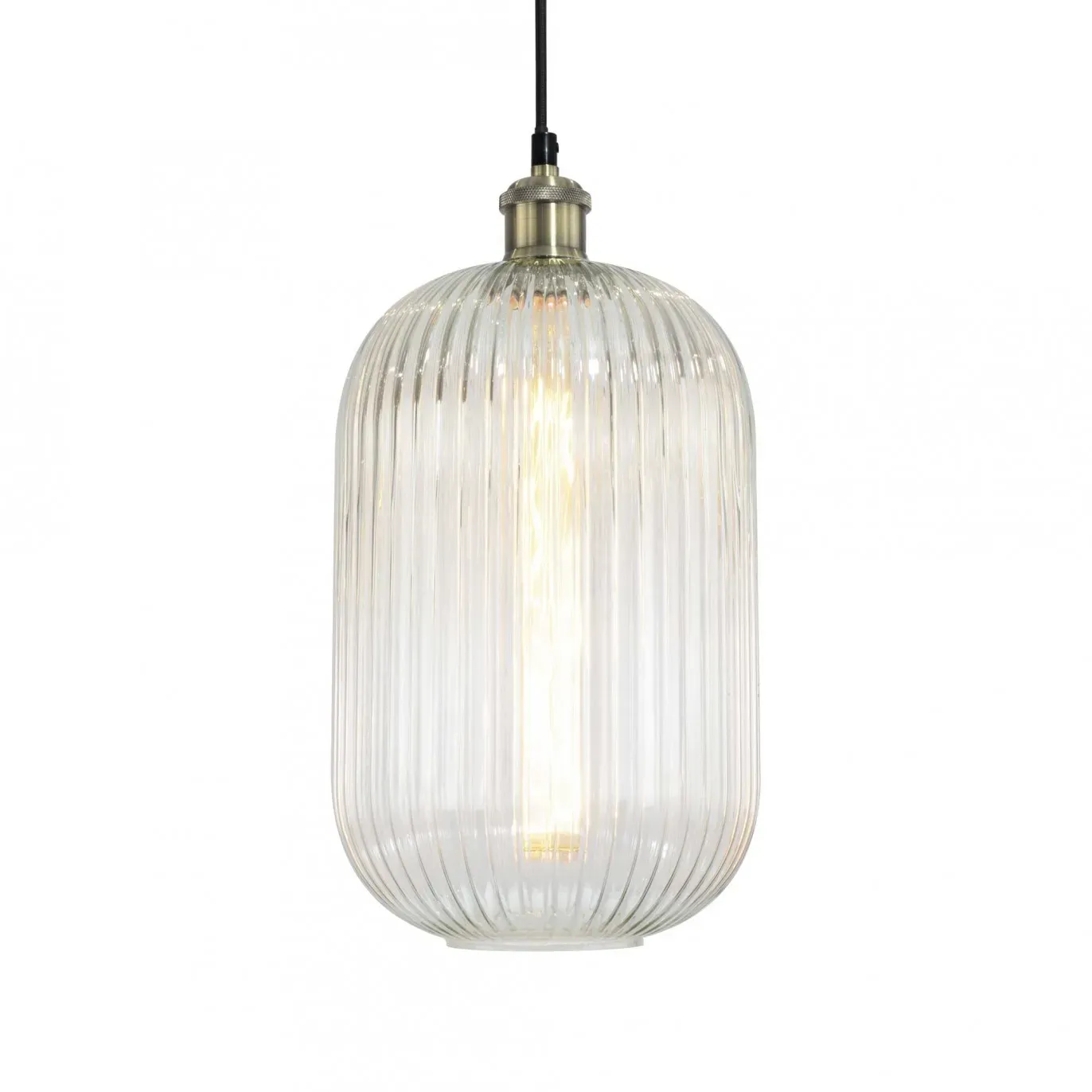 Suspension en verre strié transparent