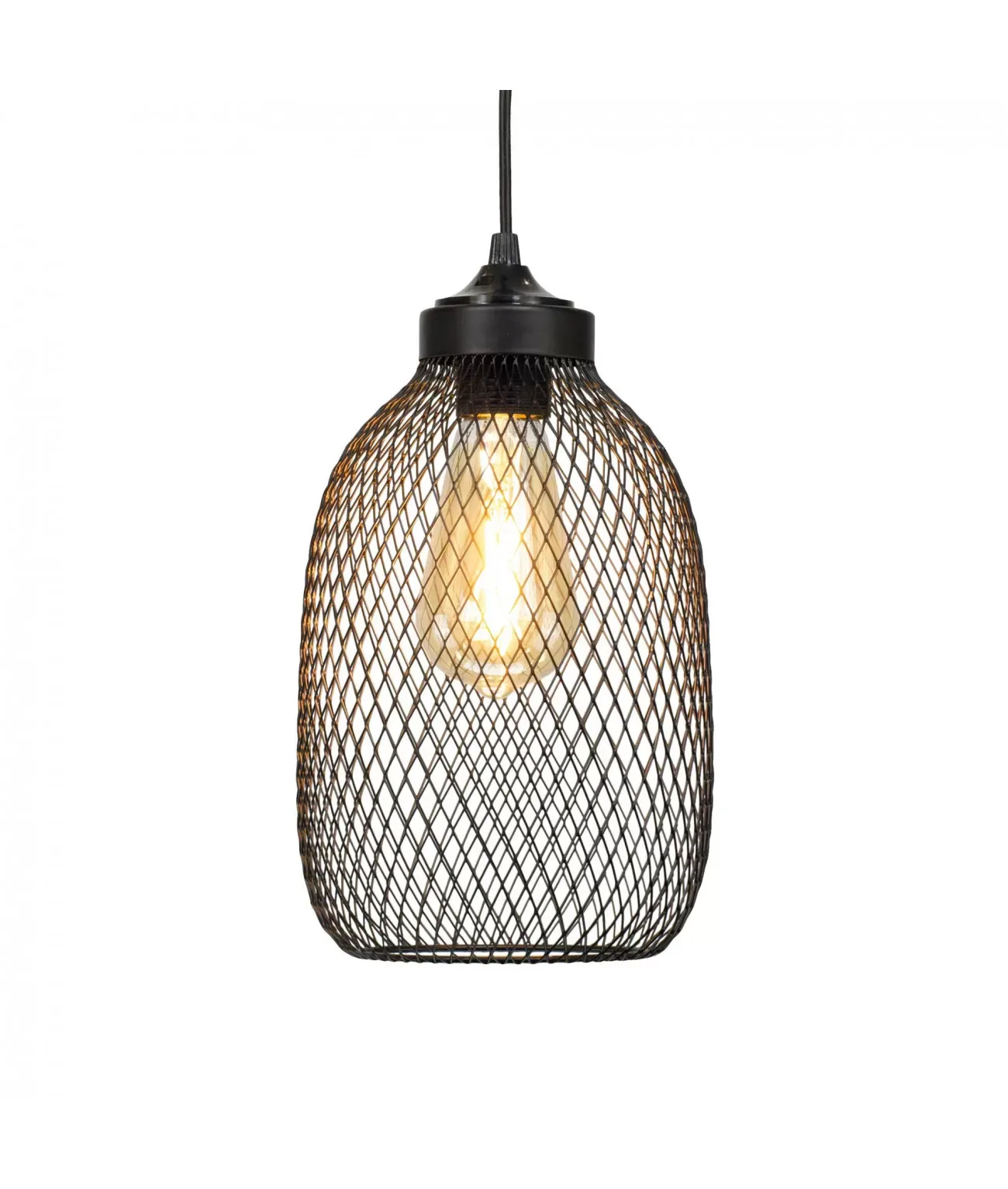 Suspension en métal grillagé noir