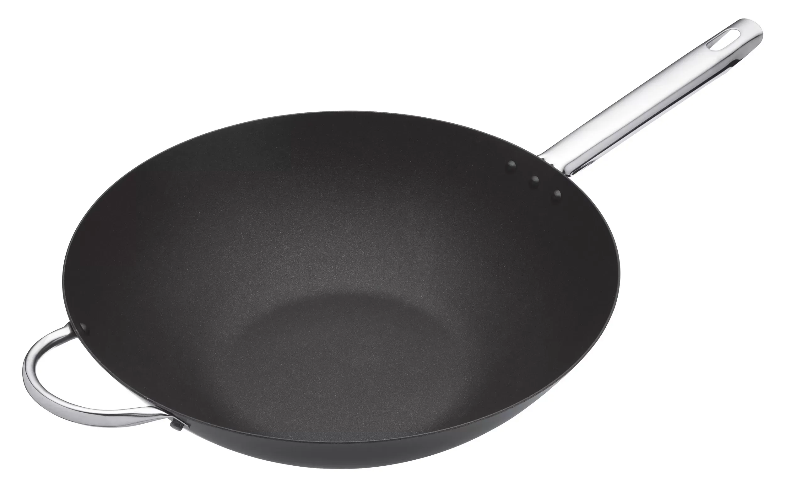 Wok 35.5cm en acier carbone noir