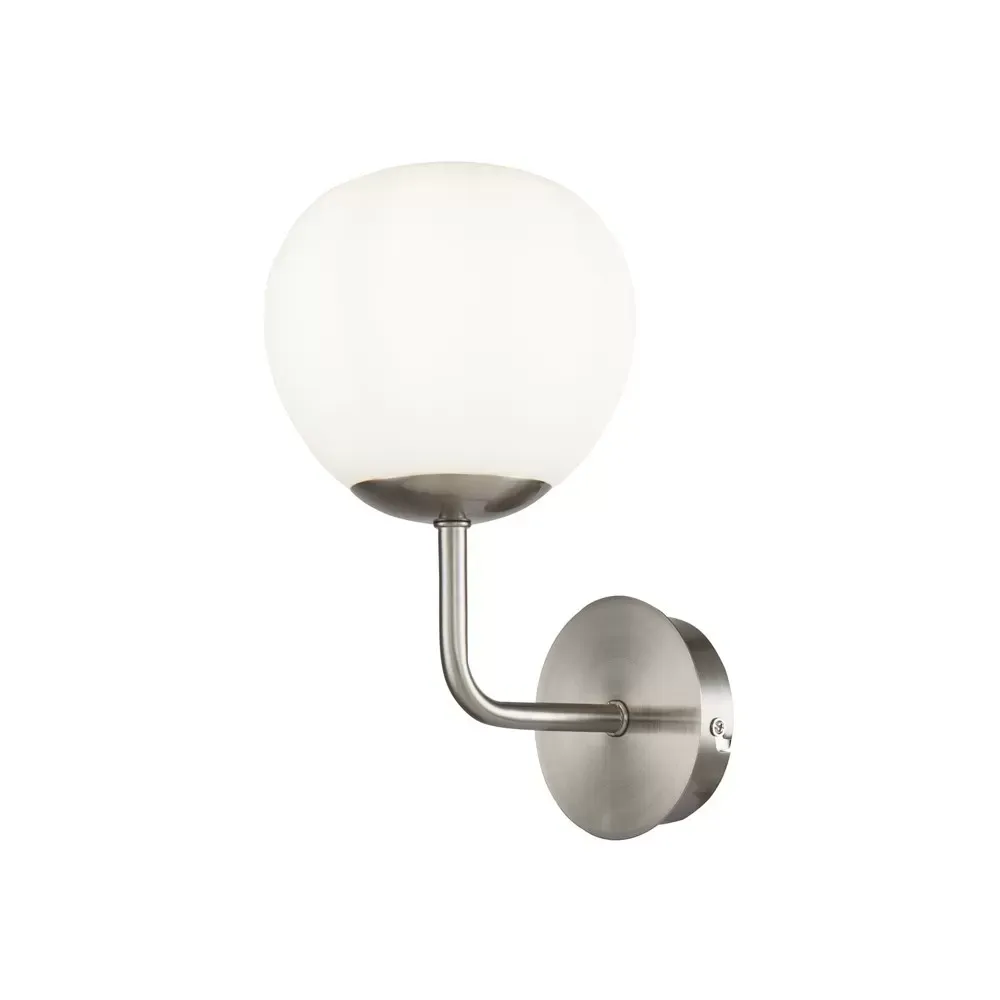Applique avec structure métallique en nickel et sphère en verre