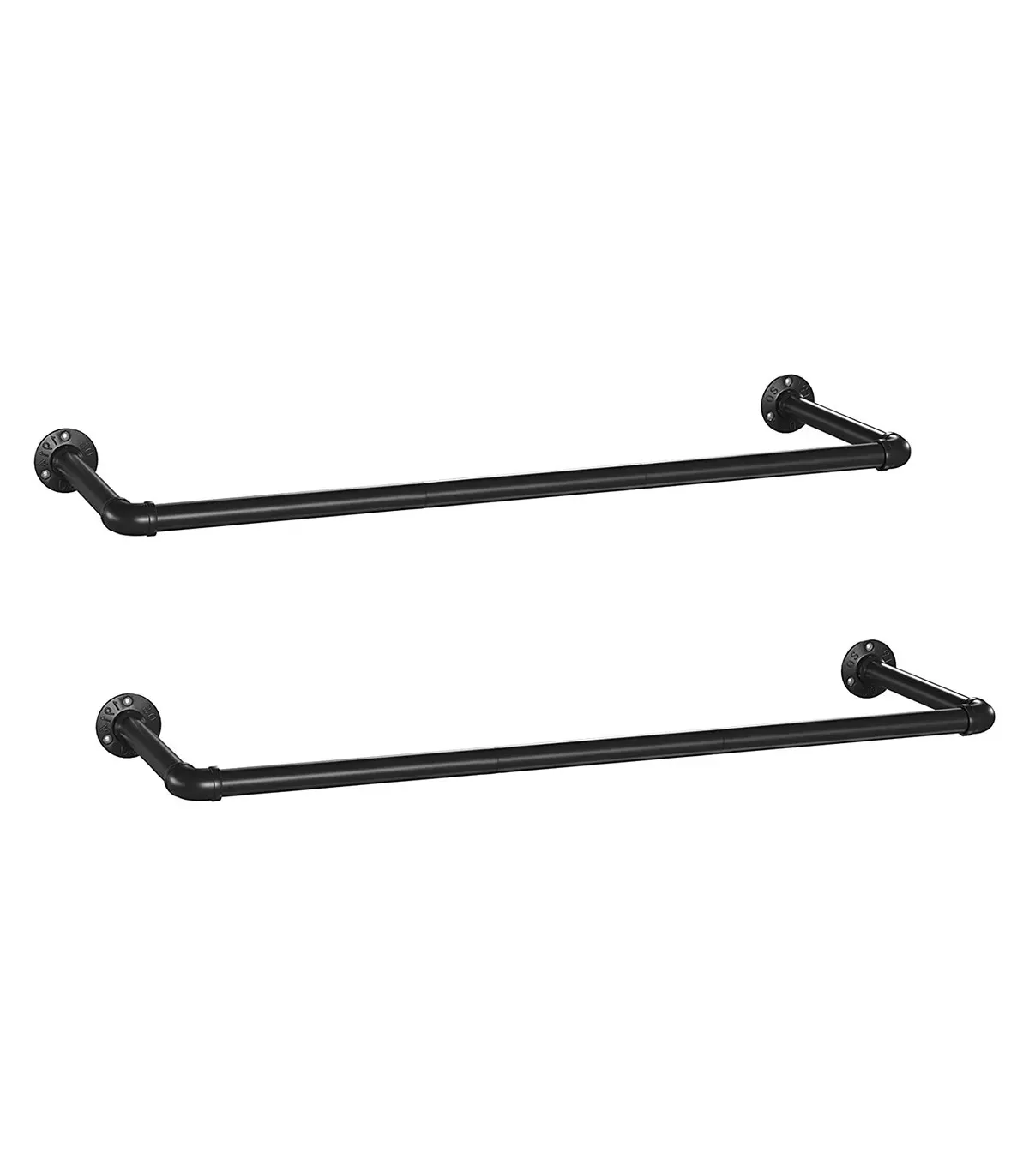 Ensemble de 2 patères murales noires pour vêtements - L92 x P30 cm