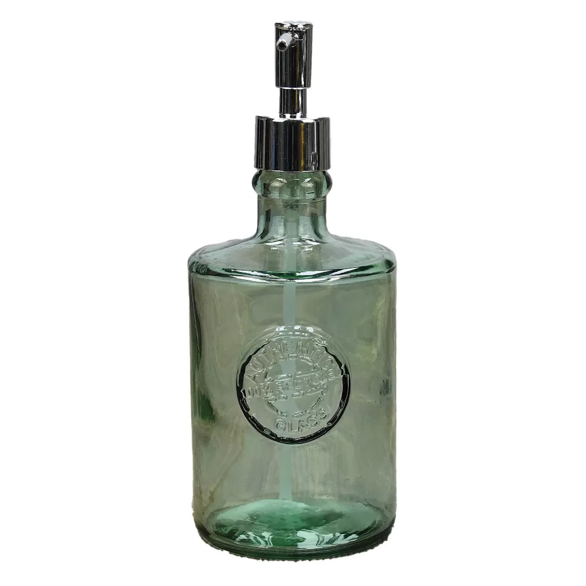 Distributeur de savon en verre recyclé  naturel 23 cm