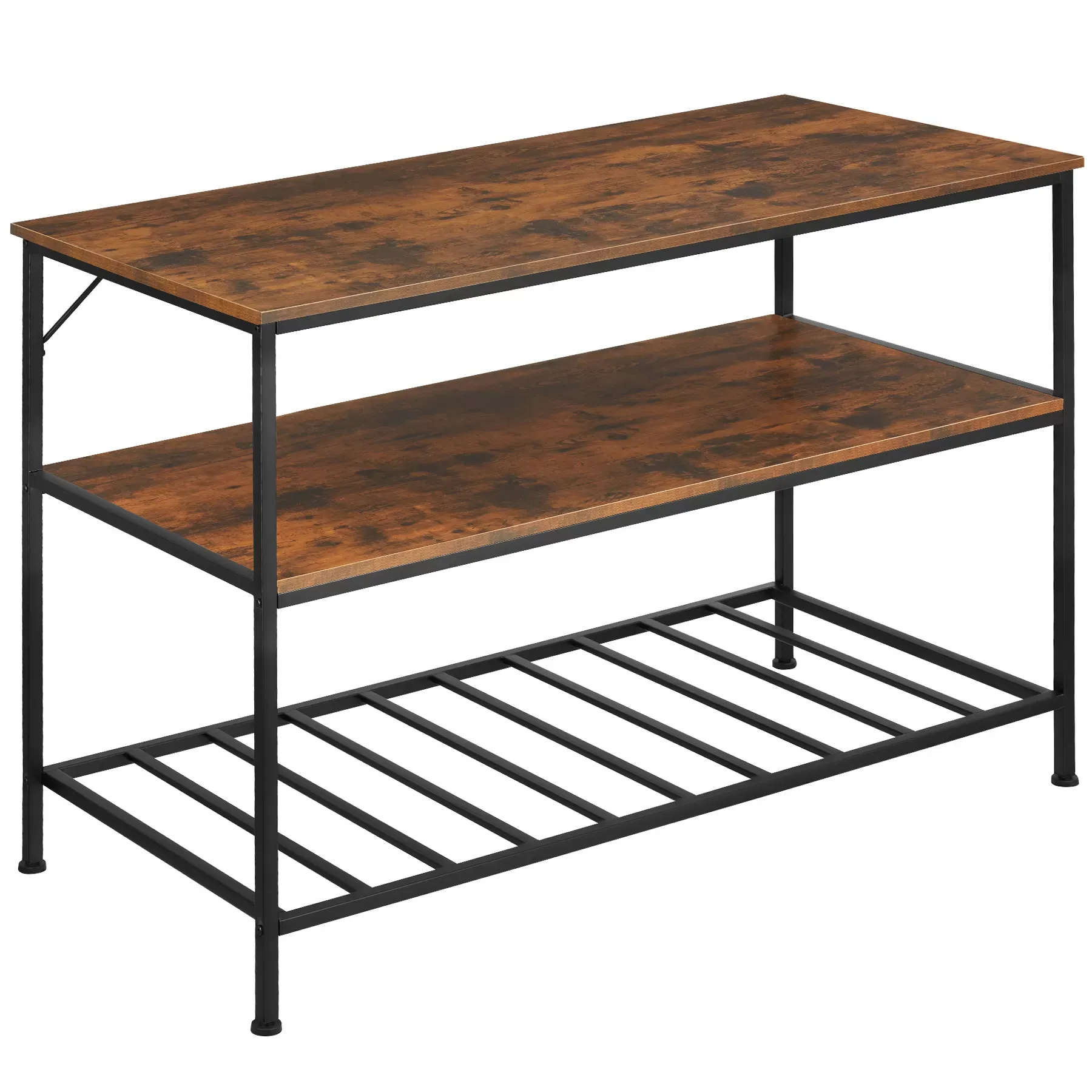 2 Étagères de cuisine Style industriel grillagées Bois foncé