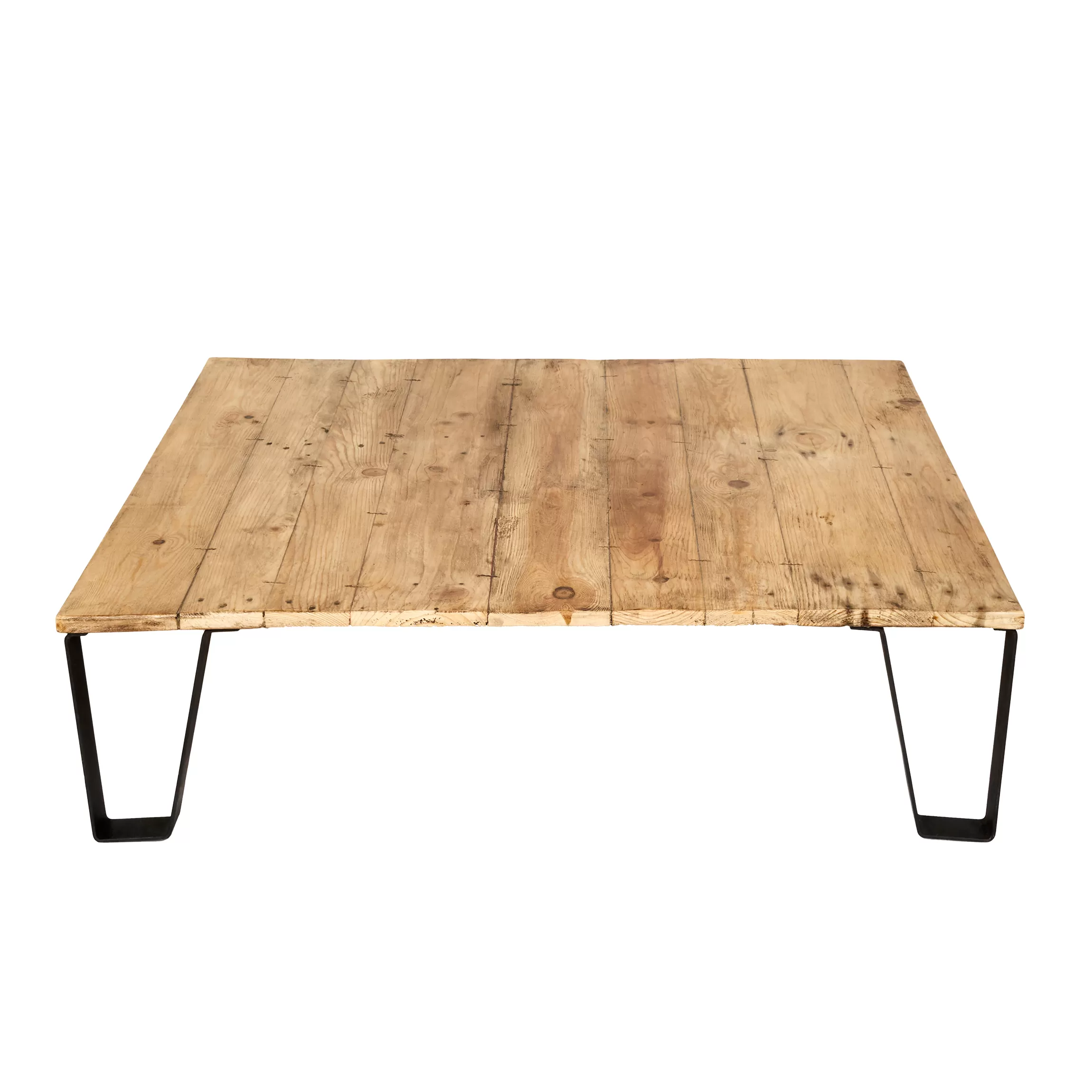 Table basse bois recyclé et métal naturel