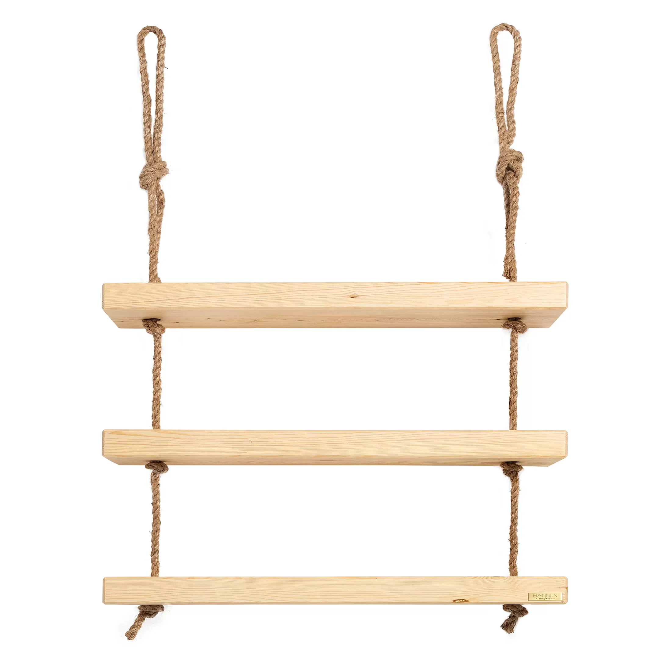 Etagère suspendue en bois de couleur beige à 3 étages 70 cm