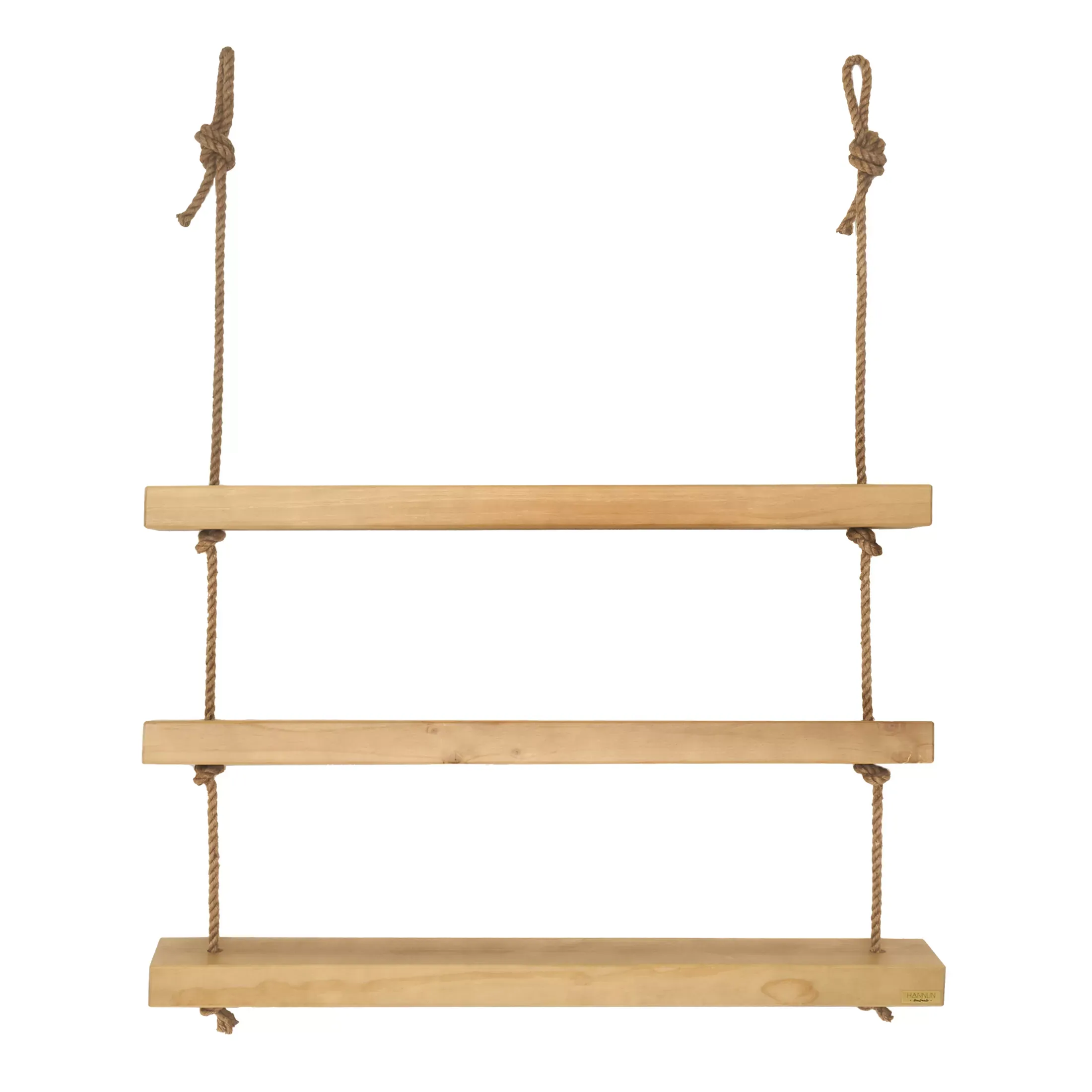 Étagère murale en bois massif olive 3 étagères 100 cm