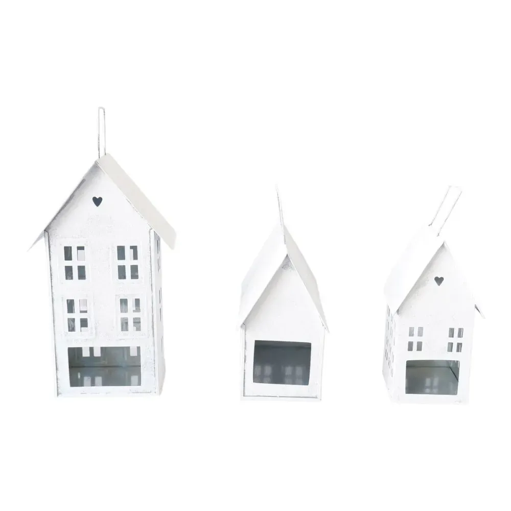 Lot de 3 photophores maison métal