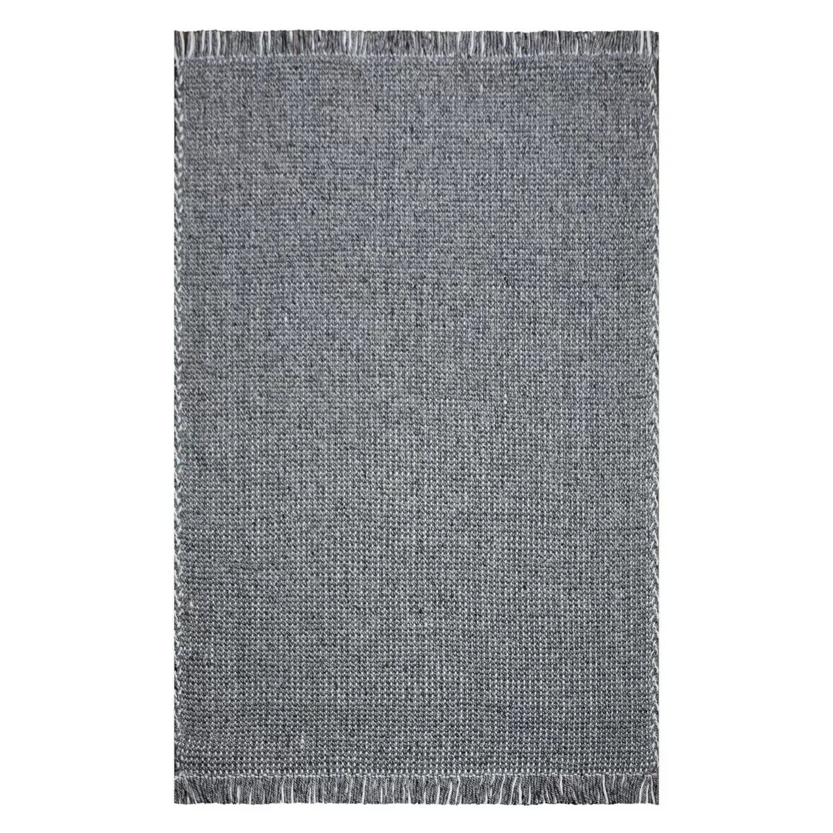 Tapis rectangulaire laine tressée