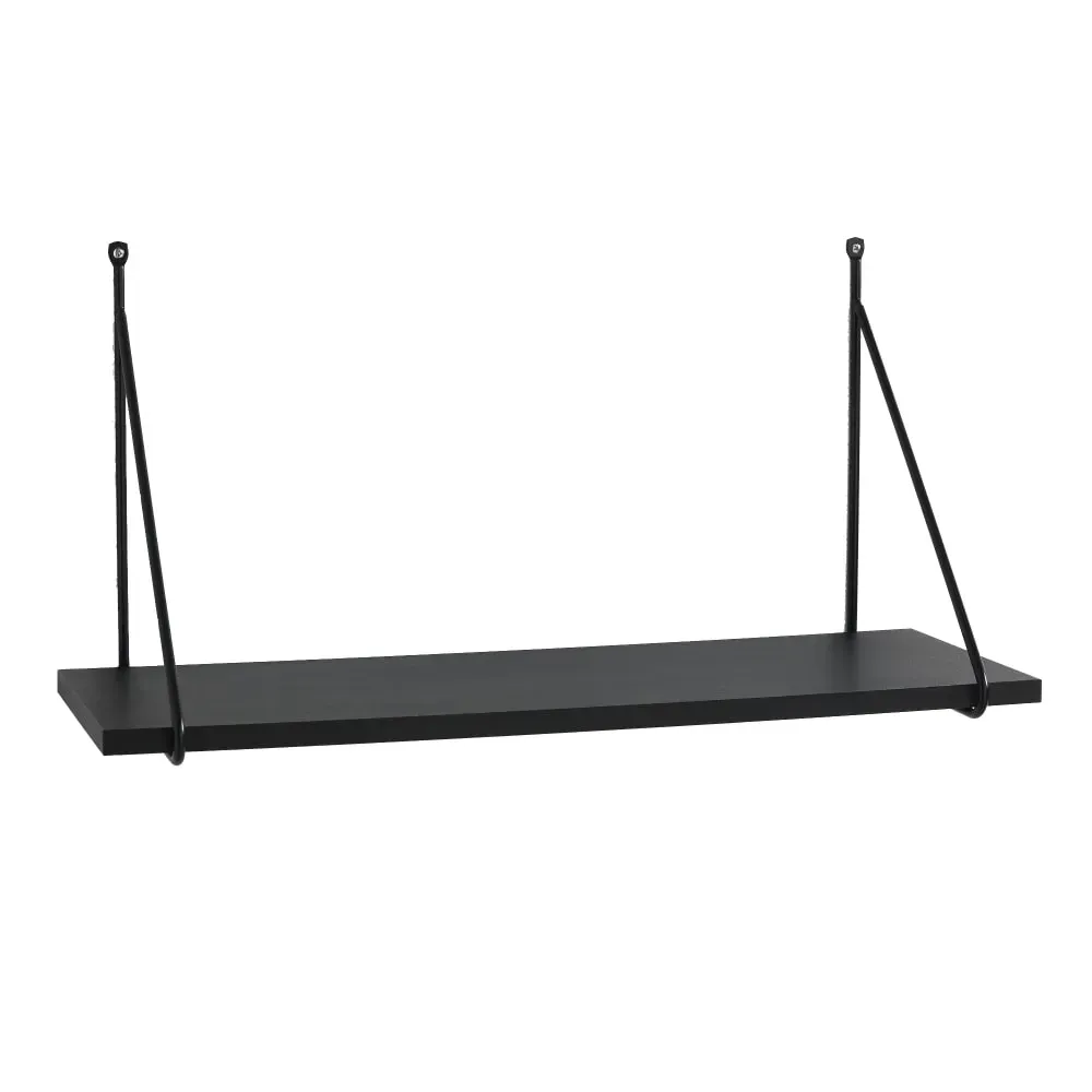 Étagère murale effet bois noir H30 x L60 x P22