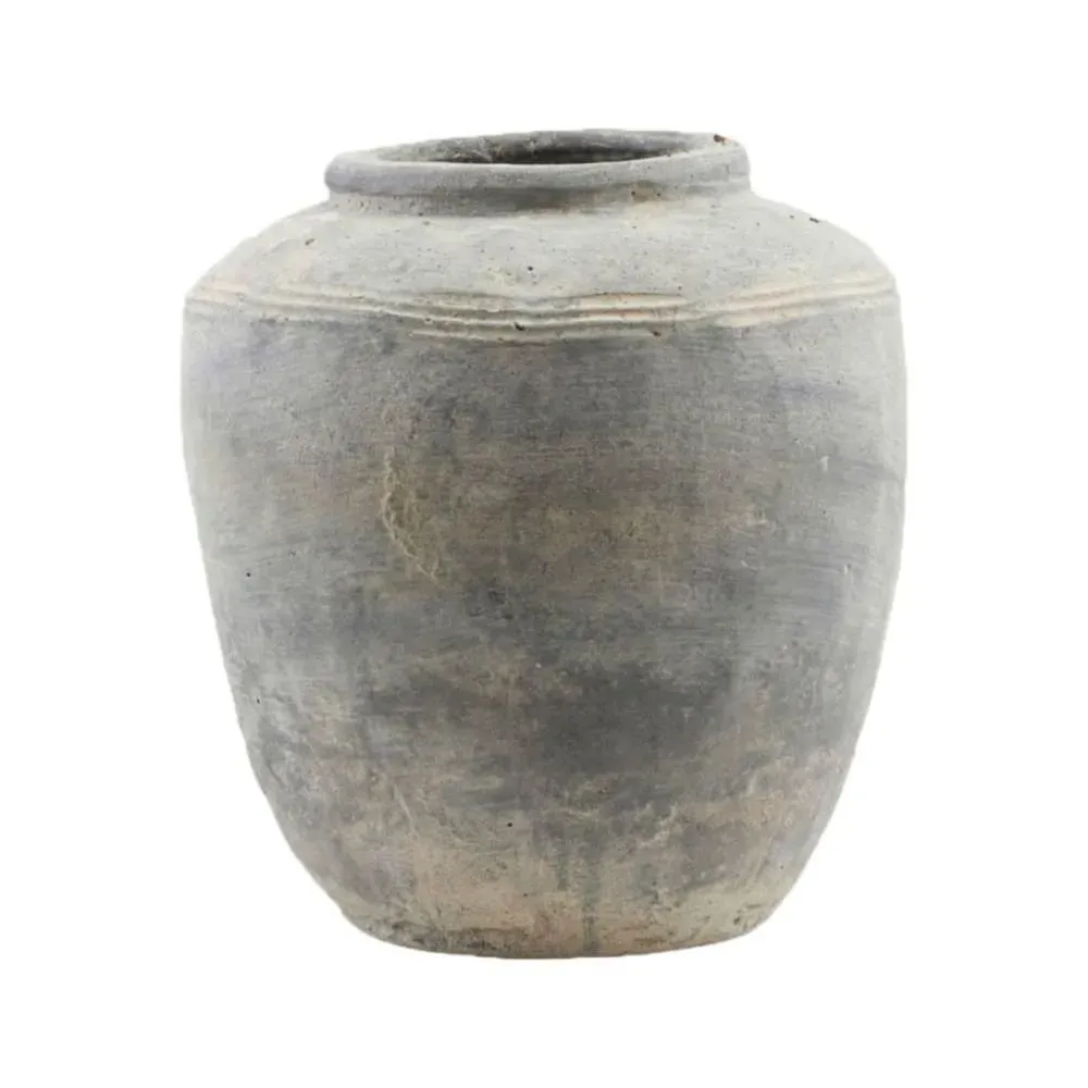 Vase en béton gris foncé H31
