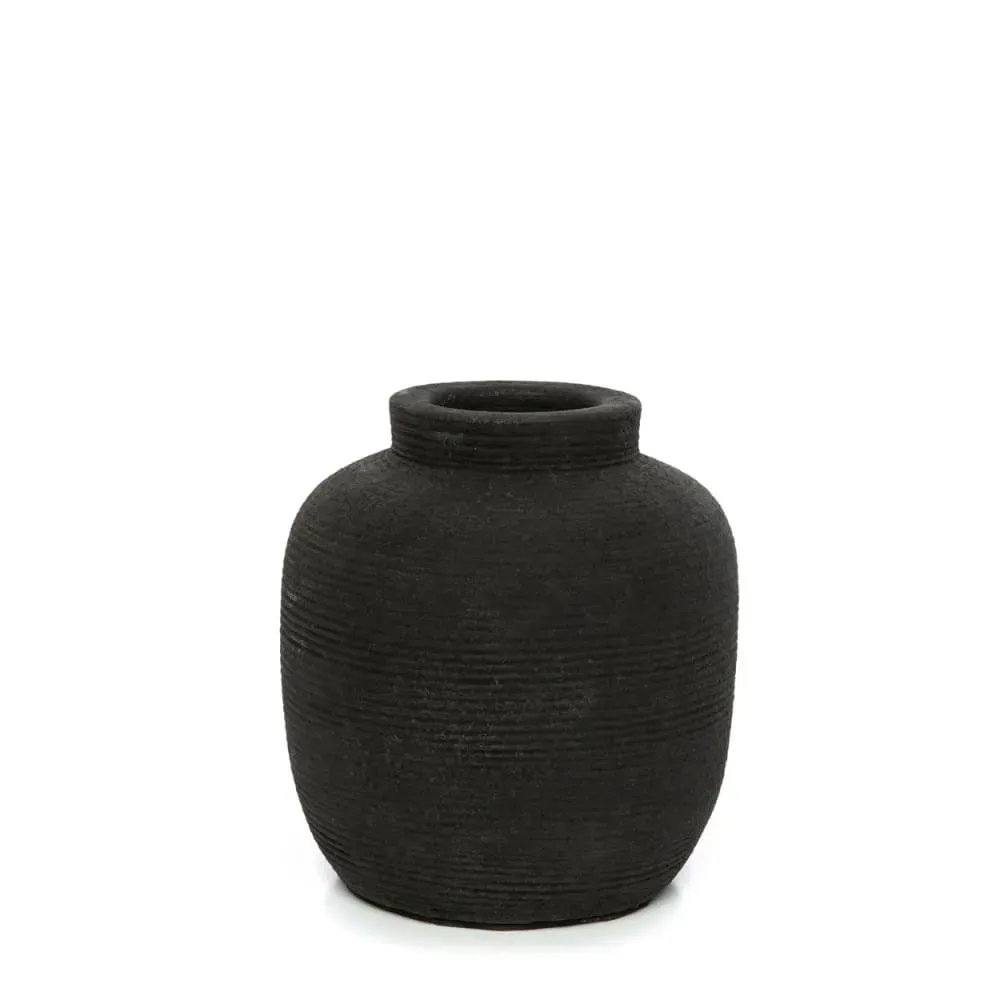 Vase en terre cuite noire h14