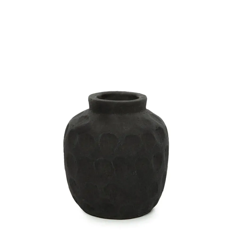 Vase en terre cuite noire h14