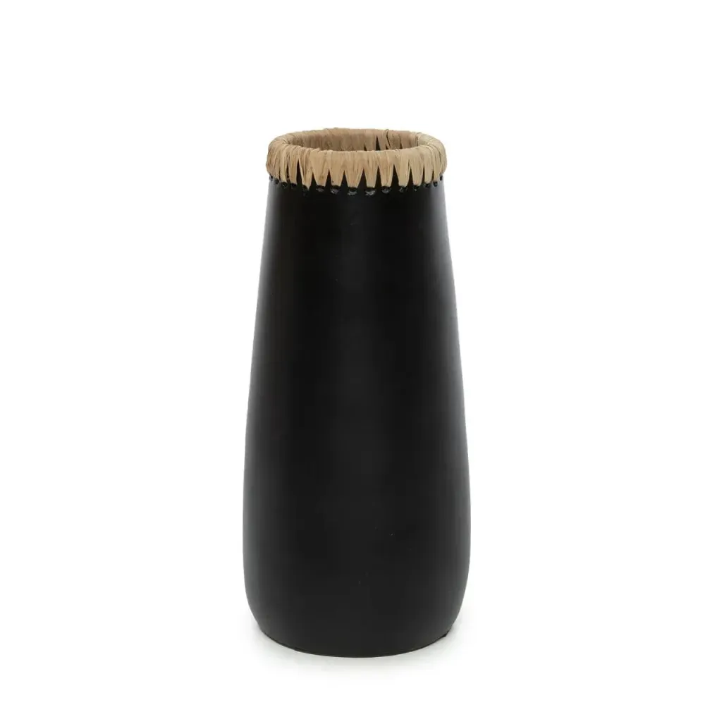 Vase en terre cuite noir naturel h31