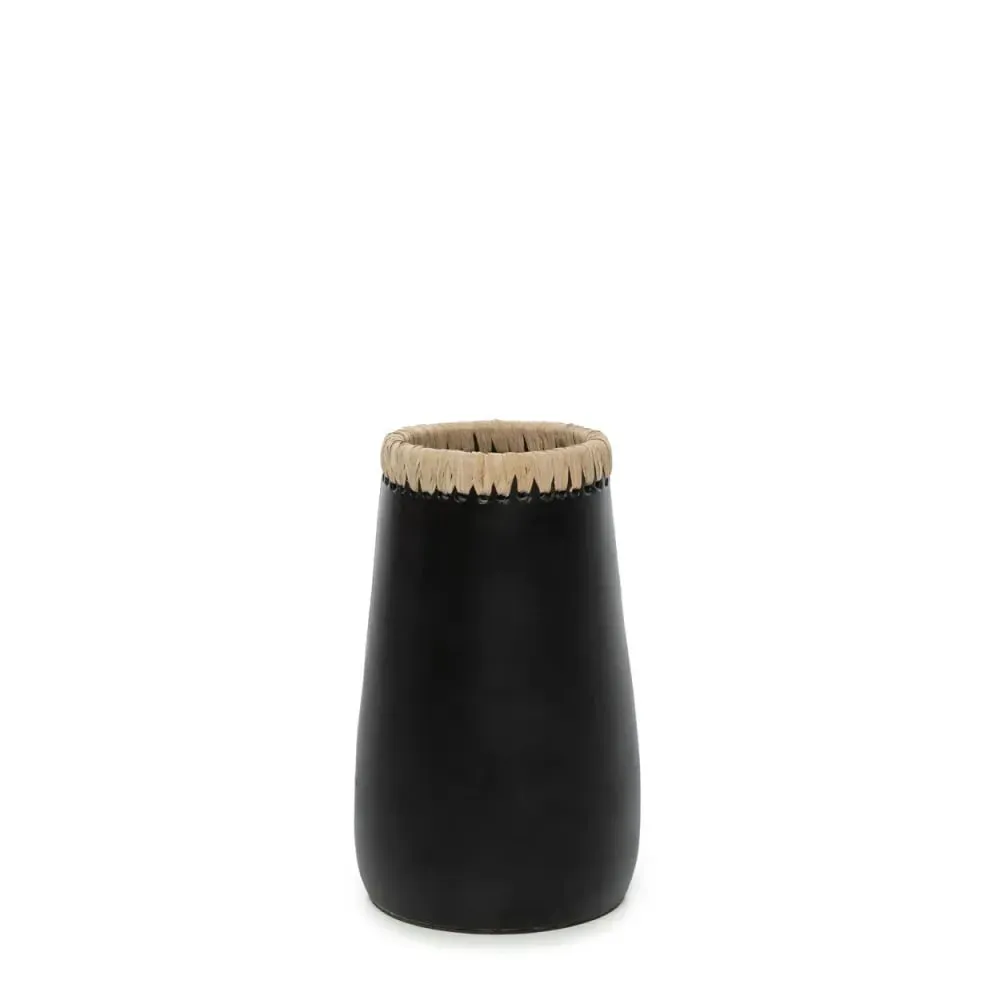 Vase en terre cuite noir naturel h22