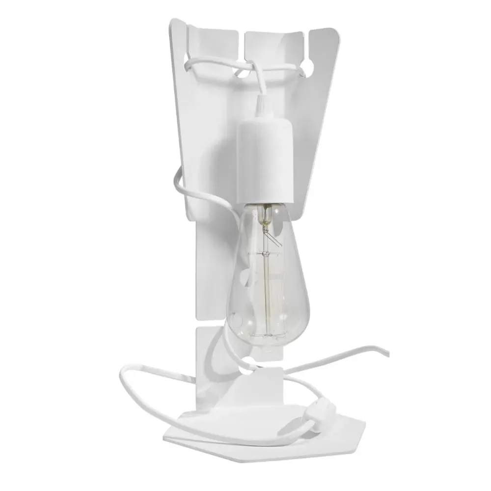 Lampe de bureau acier blanc H 31 cm
