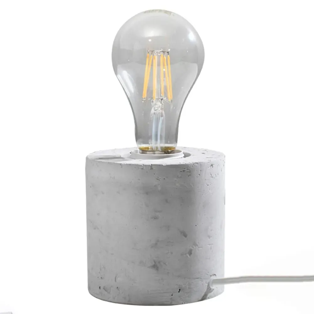 Lampe de bureau béton gris H 10 cm