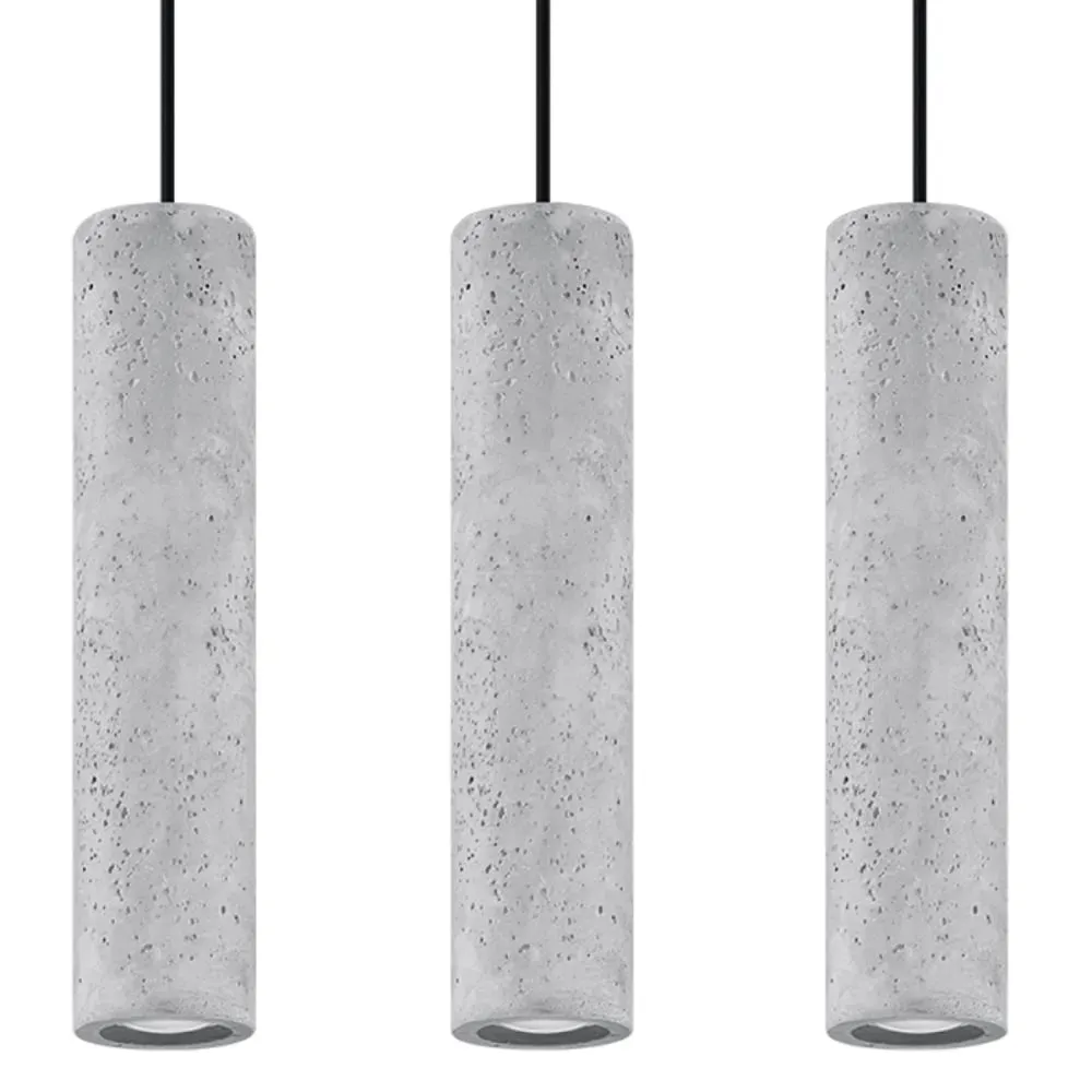 Lampe suspendue béton gris H 90 cm