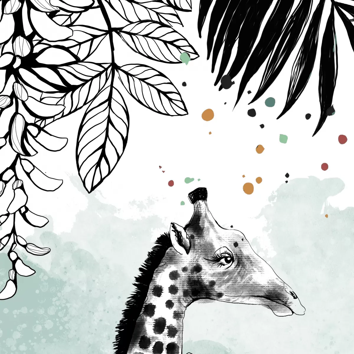 Papier peint panoramique enfant cirque de la jungle couleurs 170x250cm