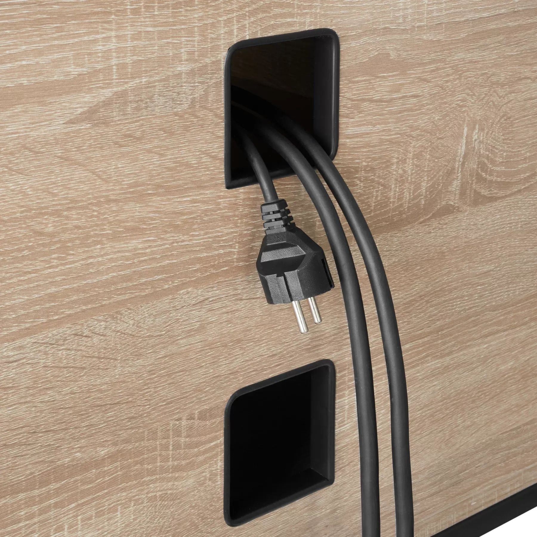 Meuble TV Style industriel Pieds réglables en hauteur Bois clair