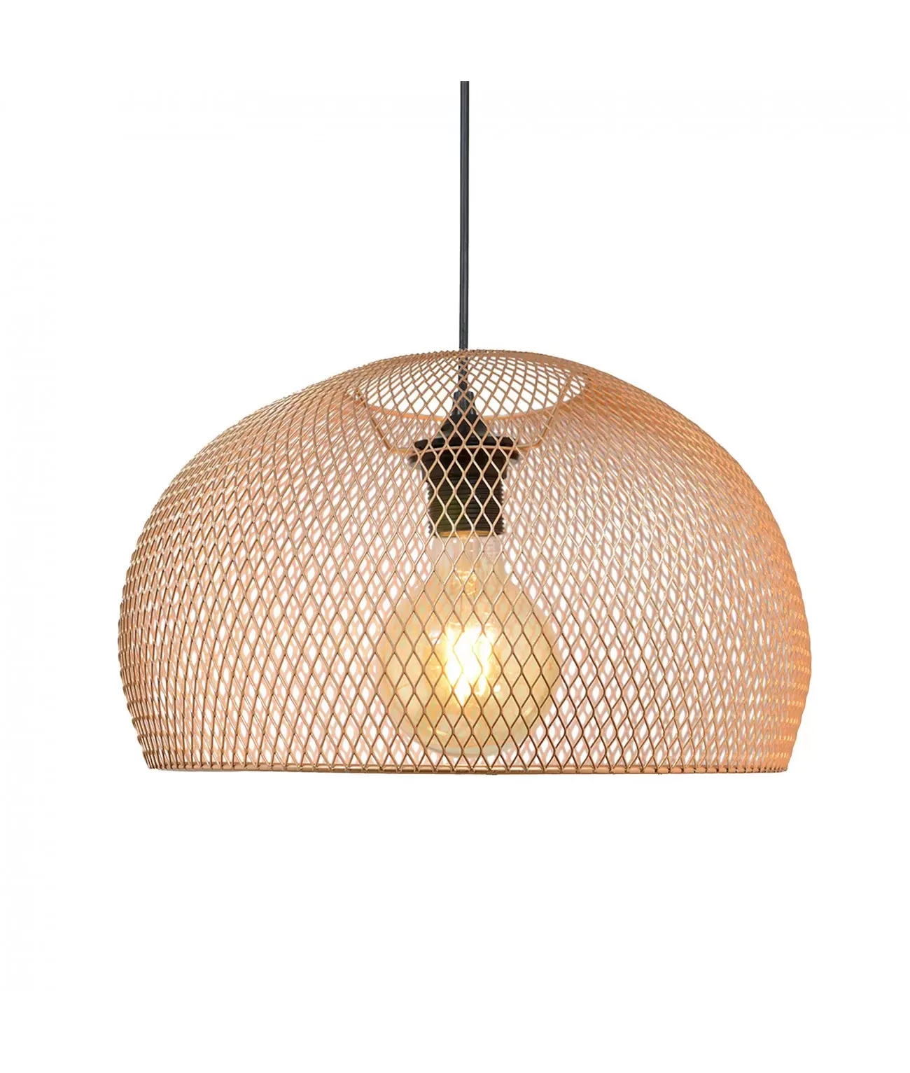 Suspension en métal grillagé cuivré