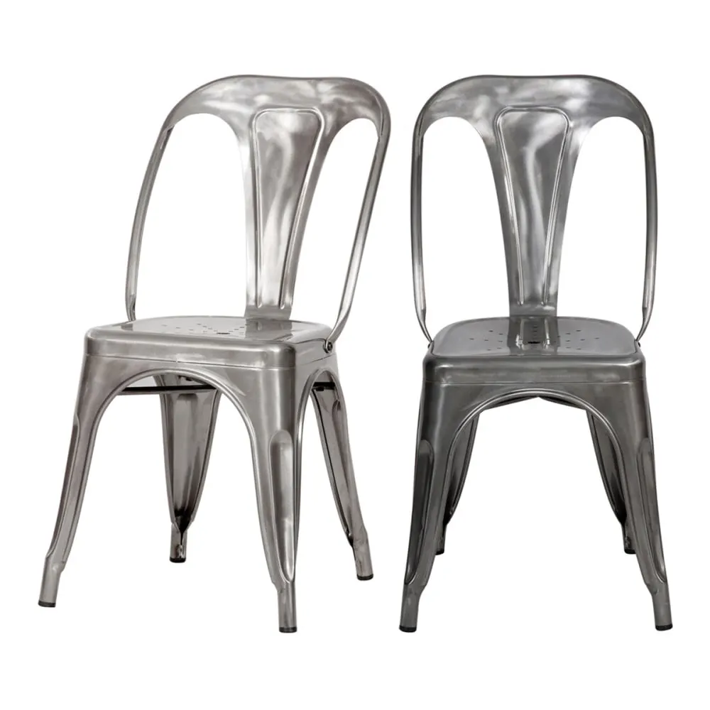 Lot de 2 chaises en métal chromé