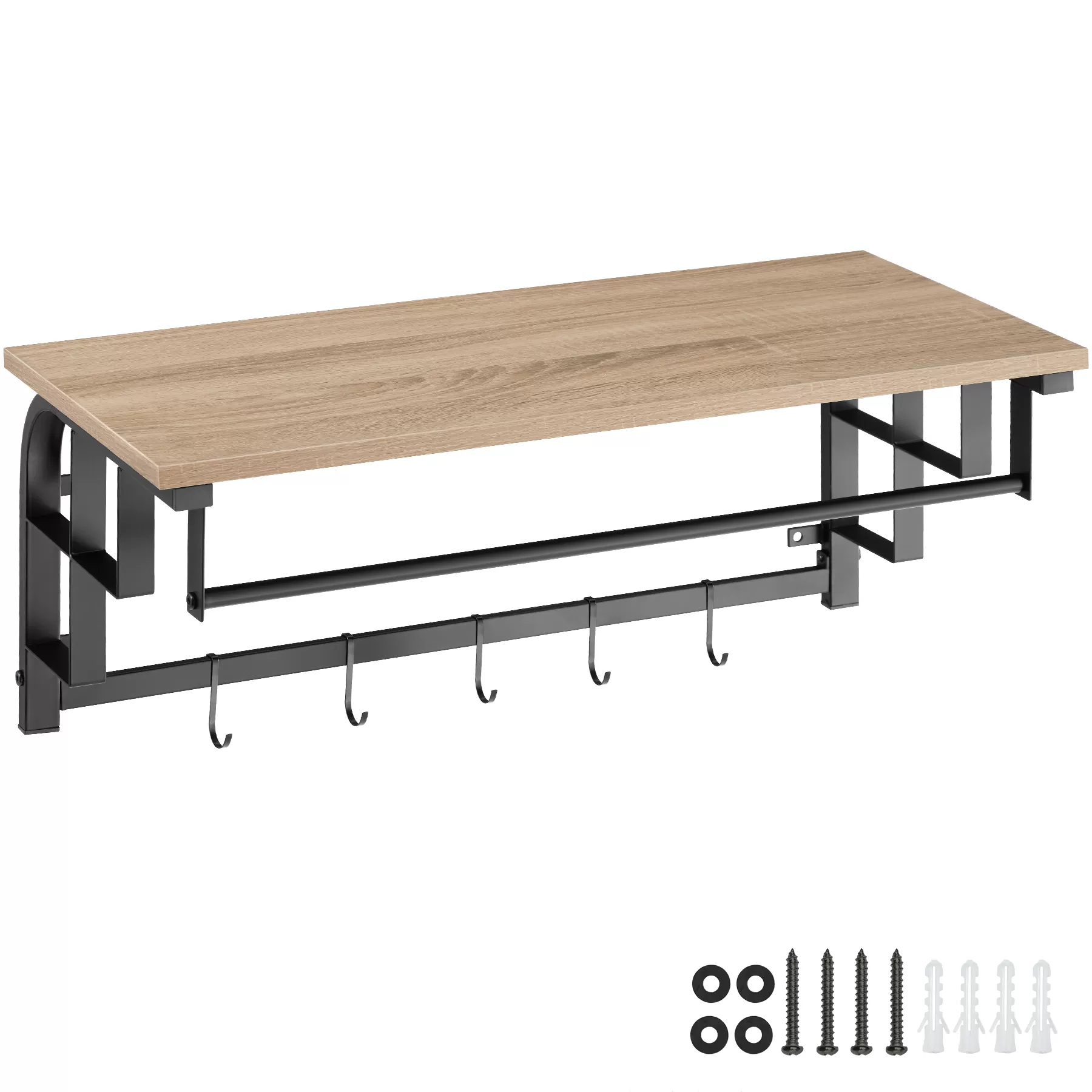 Porte-manteau style industriel en panneau de fibres bois clair