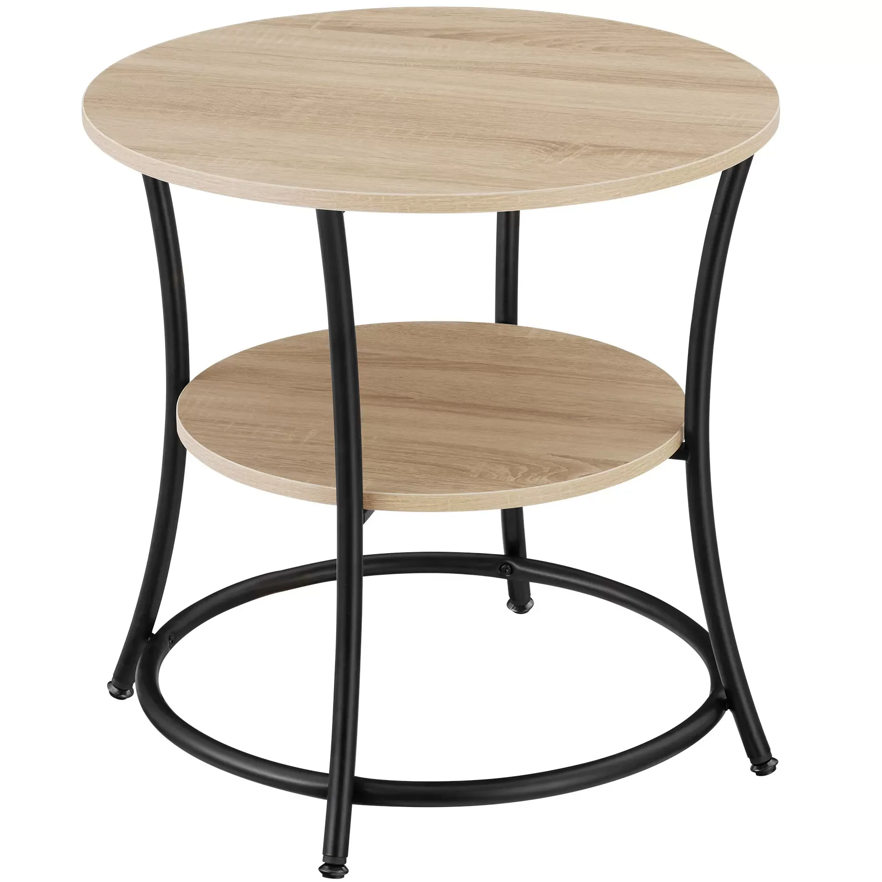 Table d'appoint Style industriel 55 x 56 cm bois clair