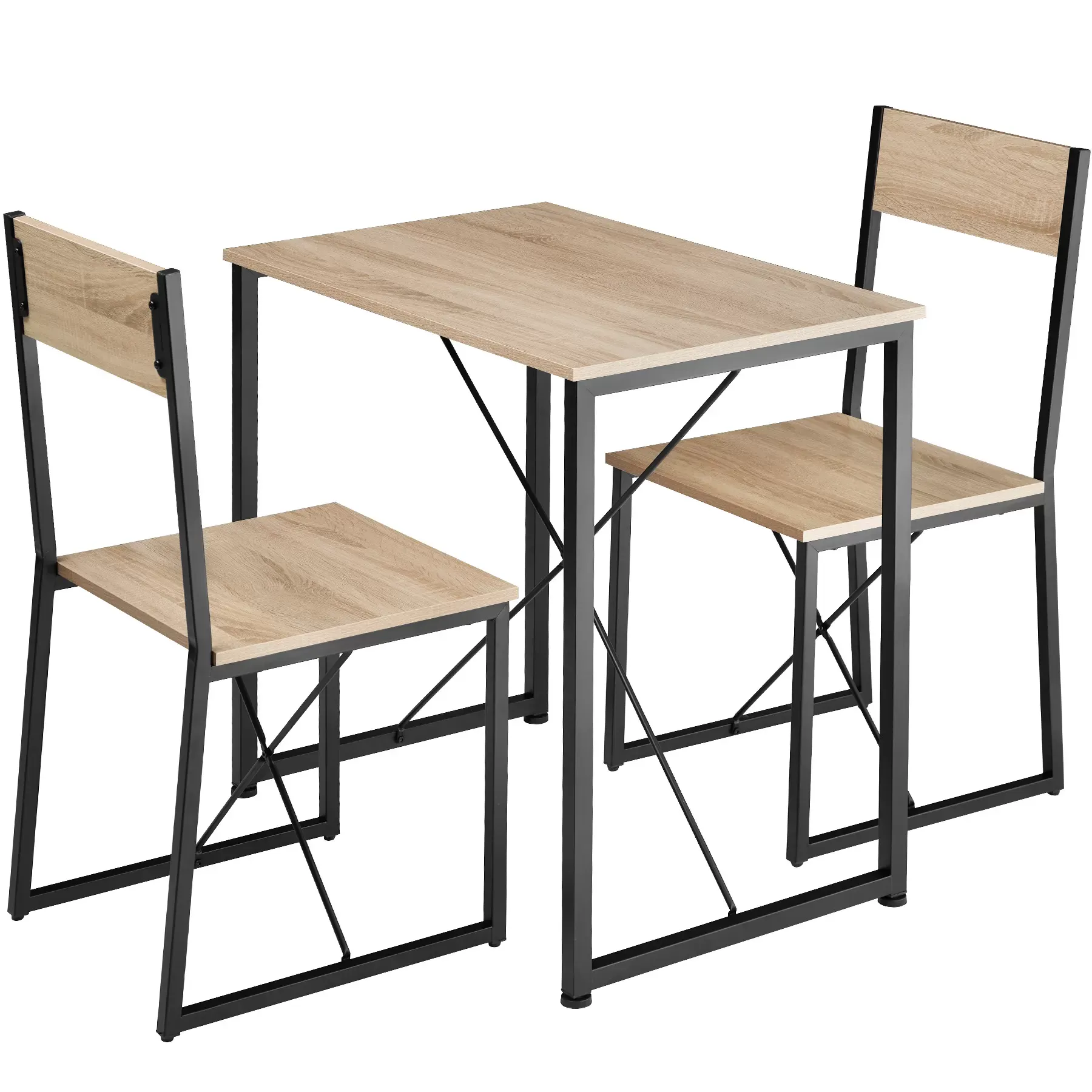 Ensemble chaises de salle à manger 3 pièces Bois et Acier Bois clair