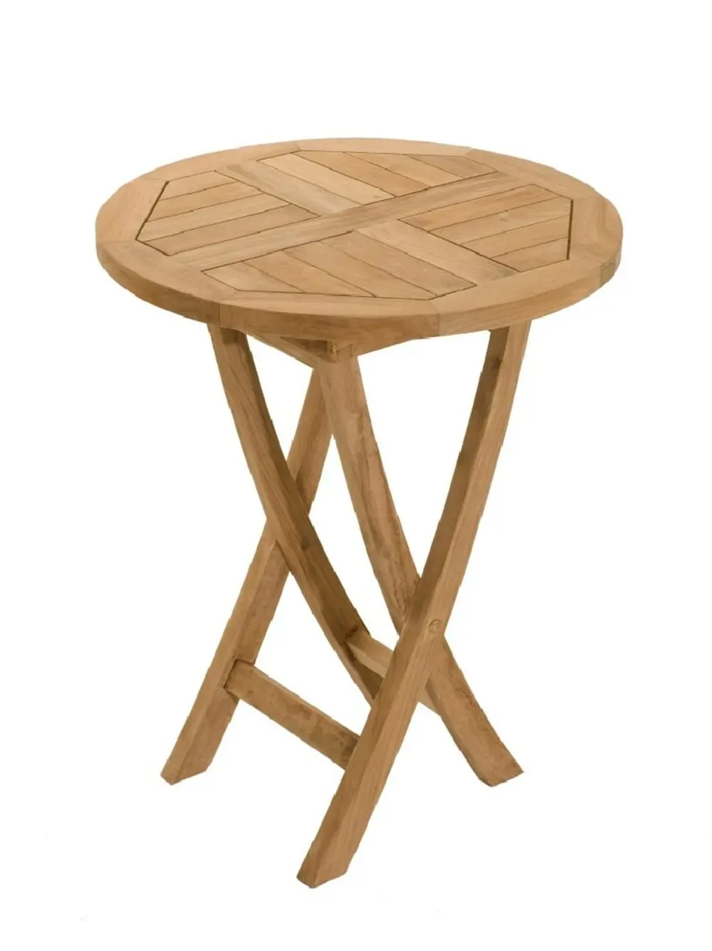 Table de jardin pliante 2 personnes d. 60 x 60 cm en teck