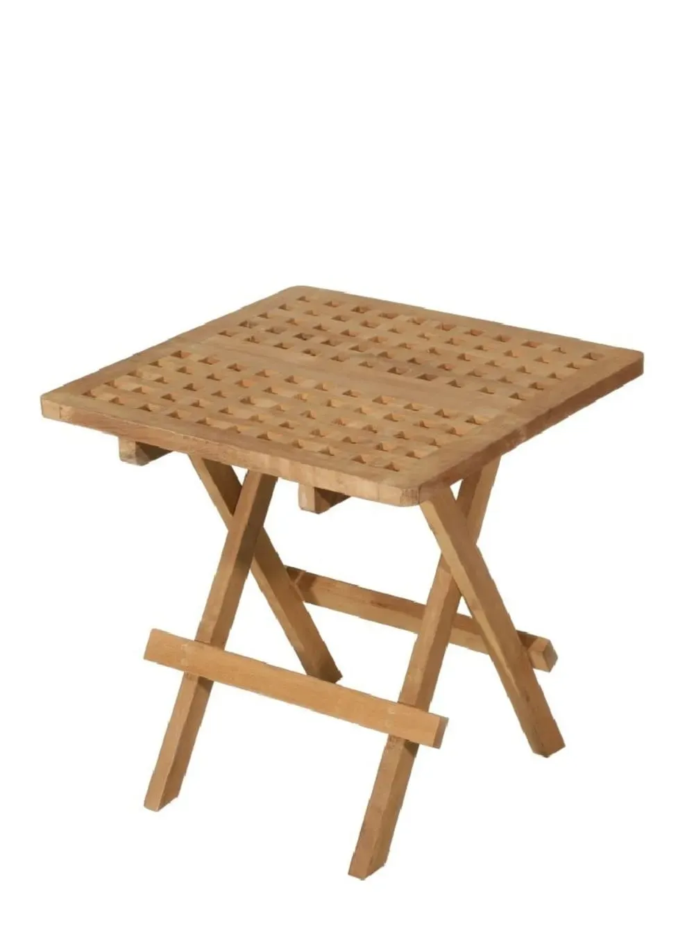 Table basse pliante carrée de jardin en bois teck